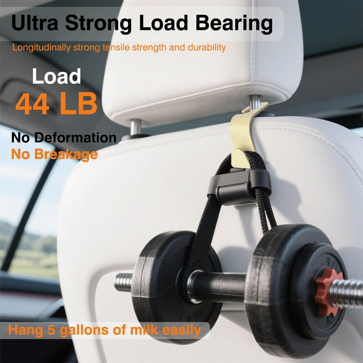 Gancho para Asiento de Coche Beige - Texturizado en Cuero, 20 kg