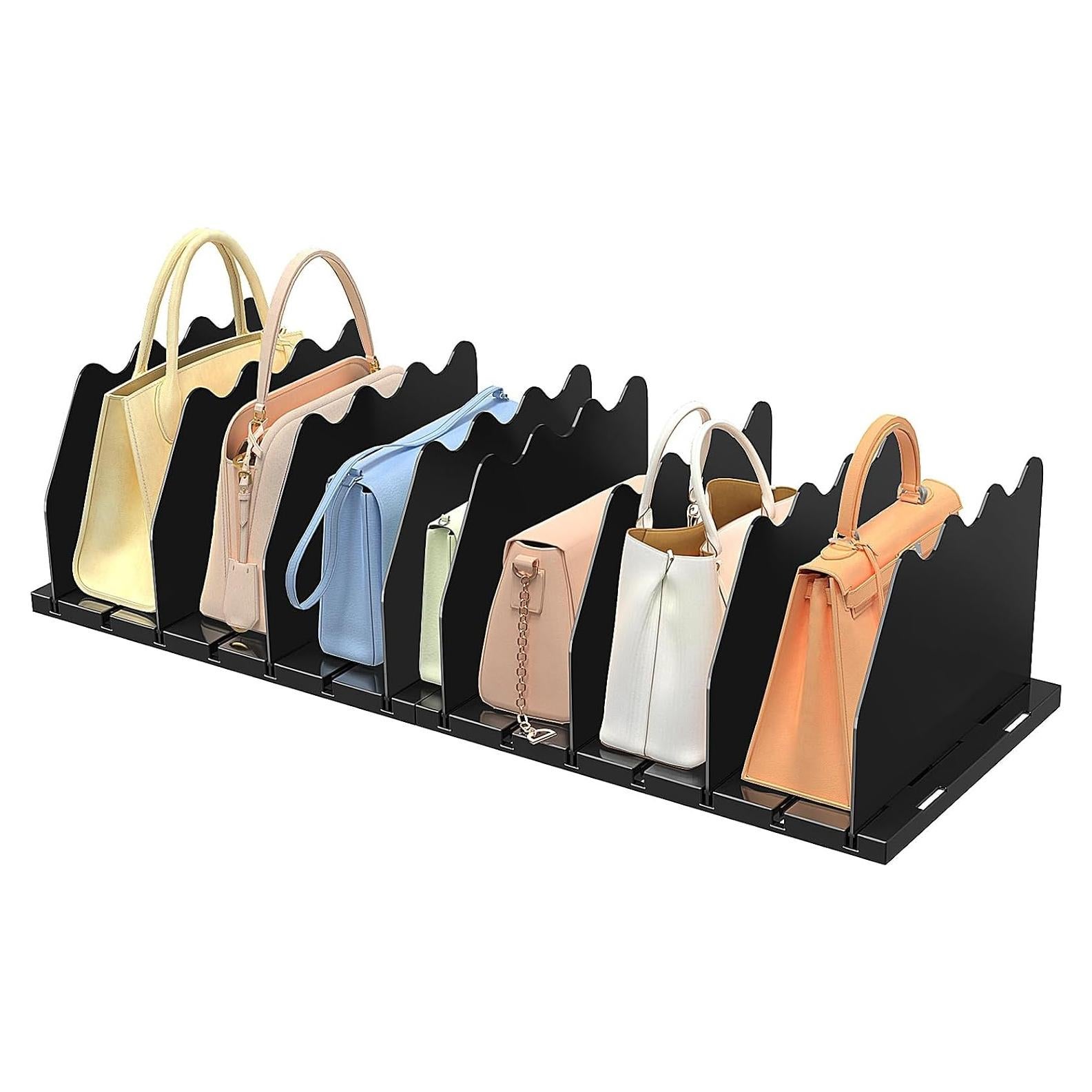 Organizador de Bolsos Ajustables SOYO - Divisores de Estante Negro