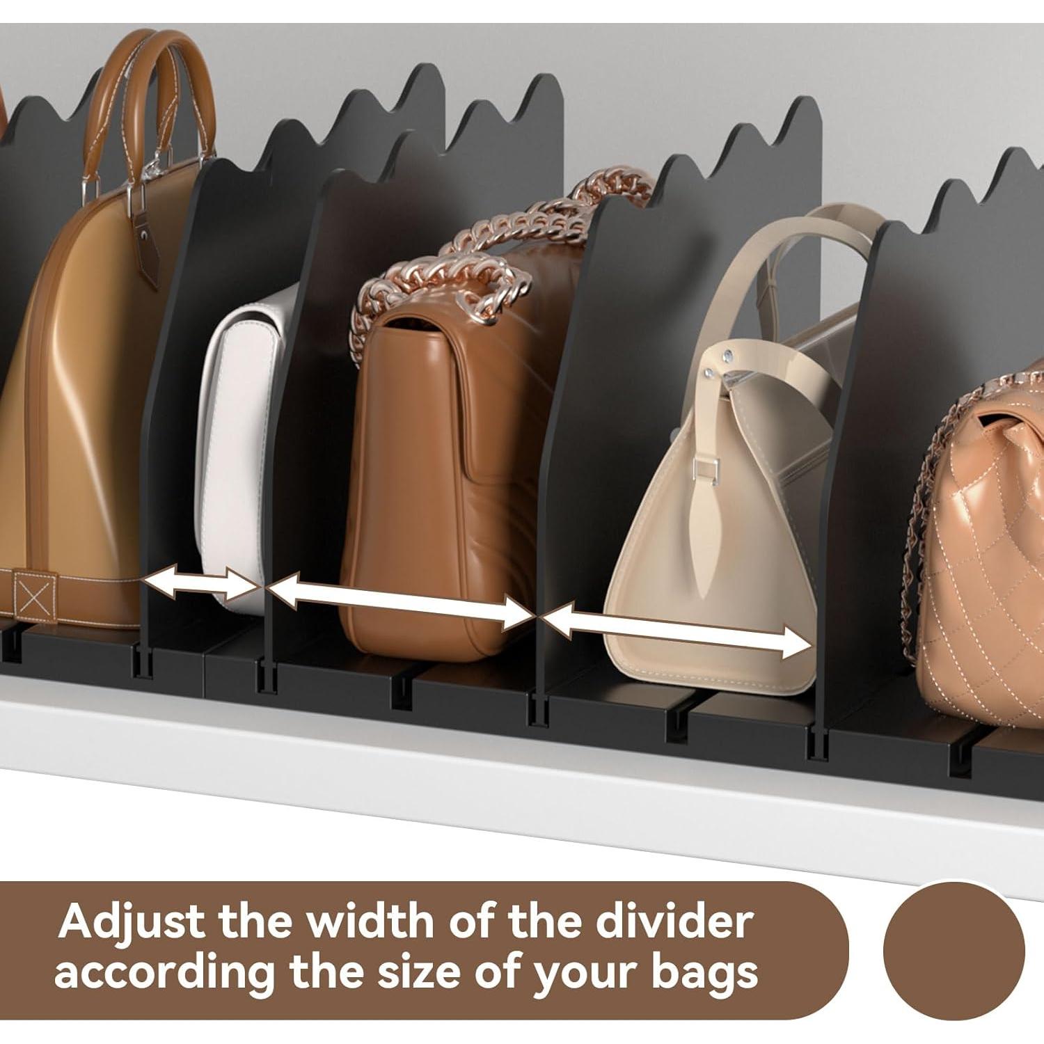 Organizador de Bolsos Ajustables SOYO - Divisores de Estante Negro