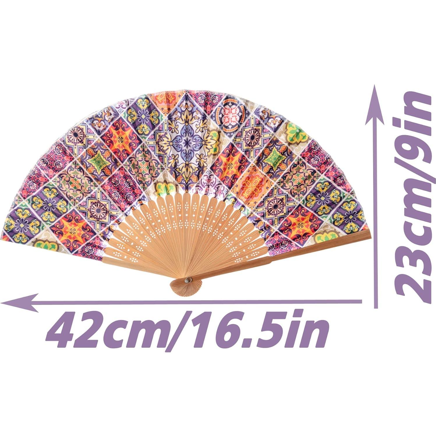 Abanico de Bambú Salutto 23cm Patrón Flamenco Esmaltado