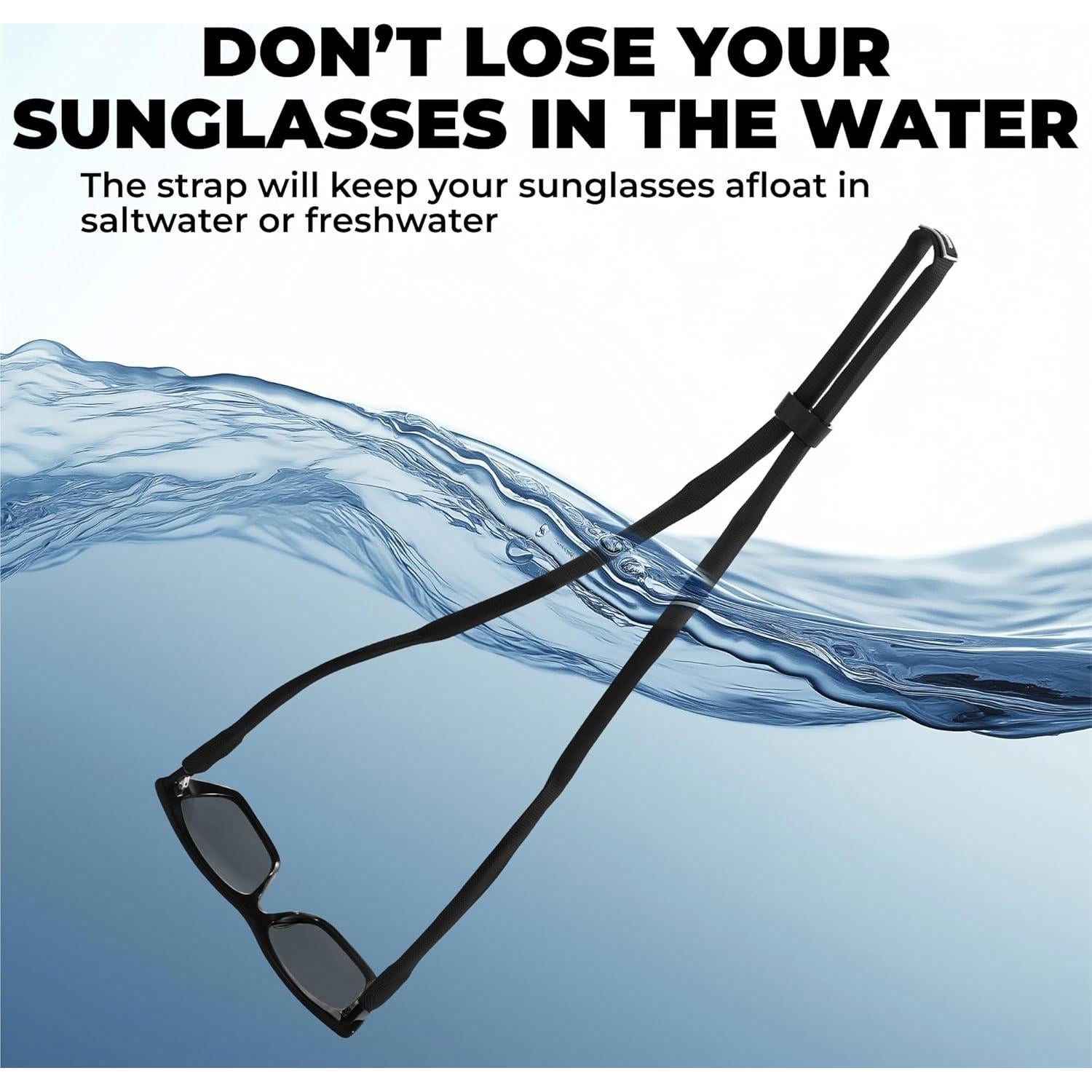 Correa Flotante para Gafas Tough Headwear - Neopreno Negro