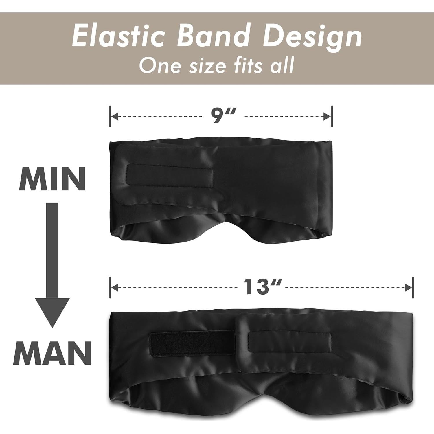 Máscara de Sueño de Seda Negra Albatross - Cobertura Total
