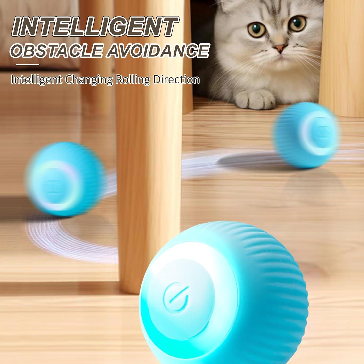 Juguete Interactivo para Gatos ZALBYUY Bola Rodante LED