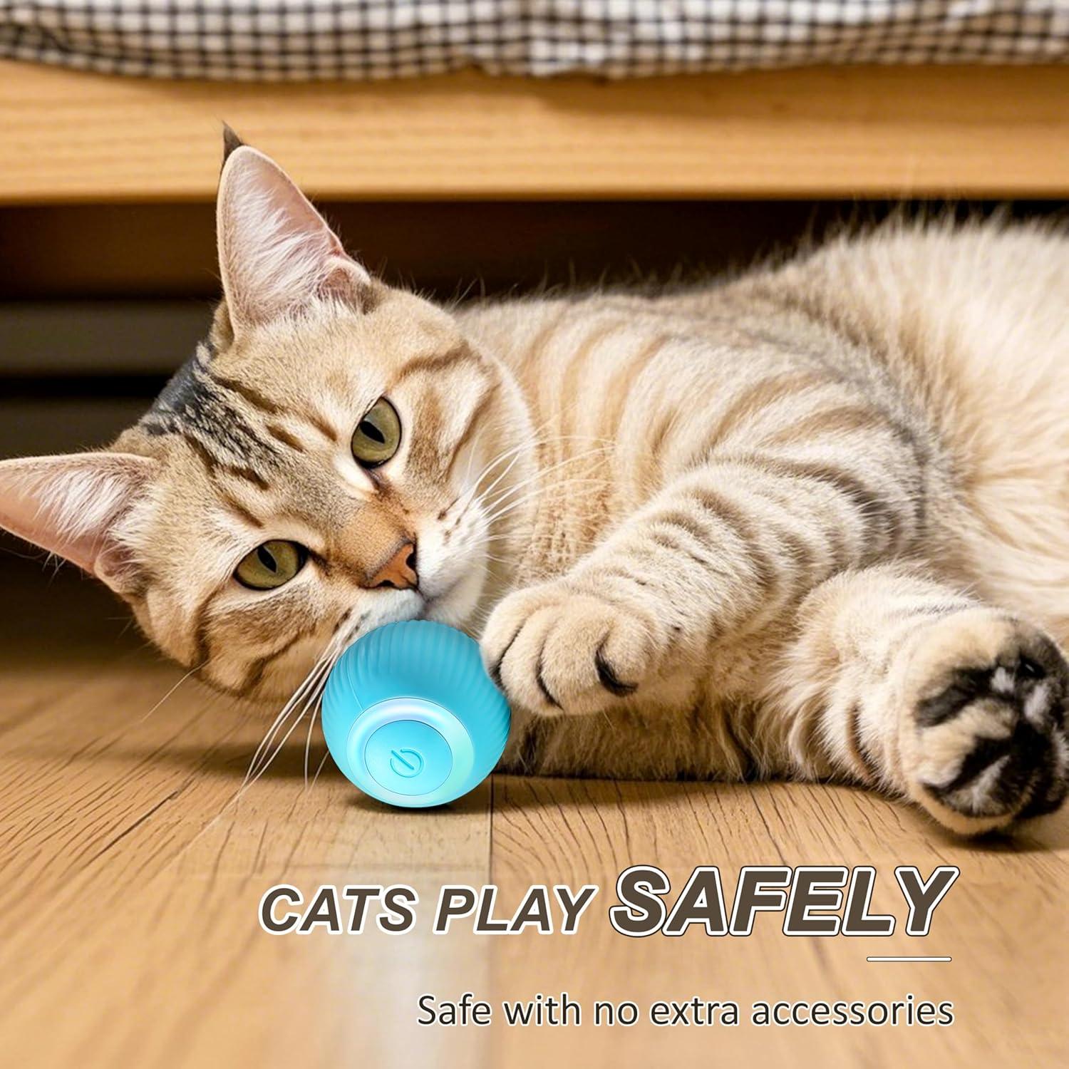 Juguete Interactivo para Gatos ZALBYUY Bola Rodante LED