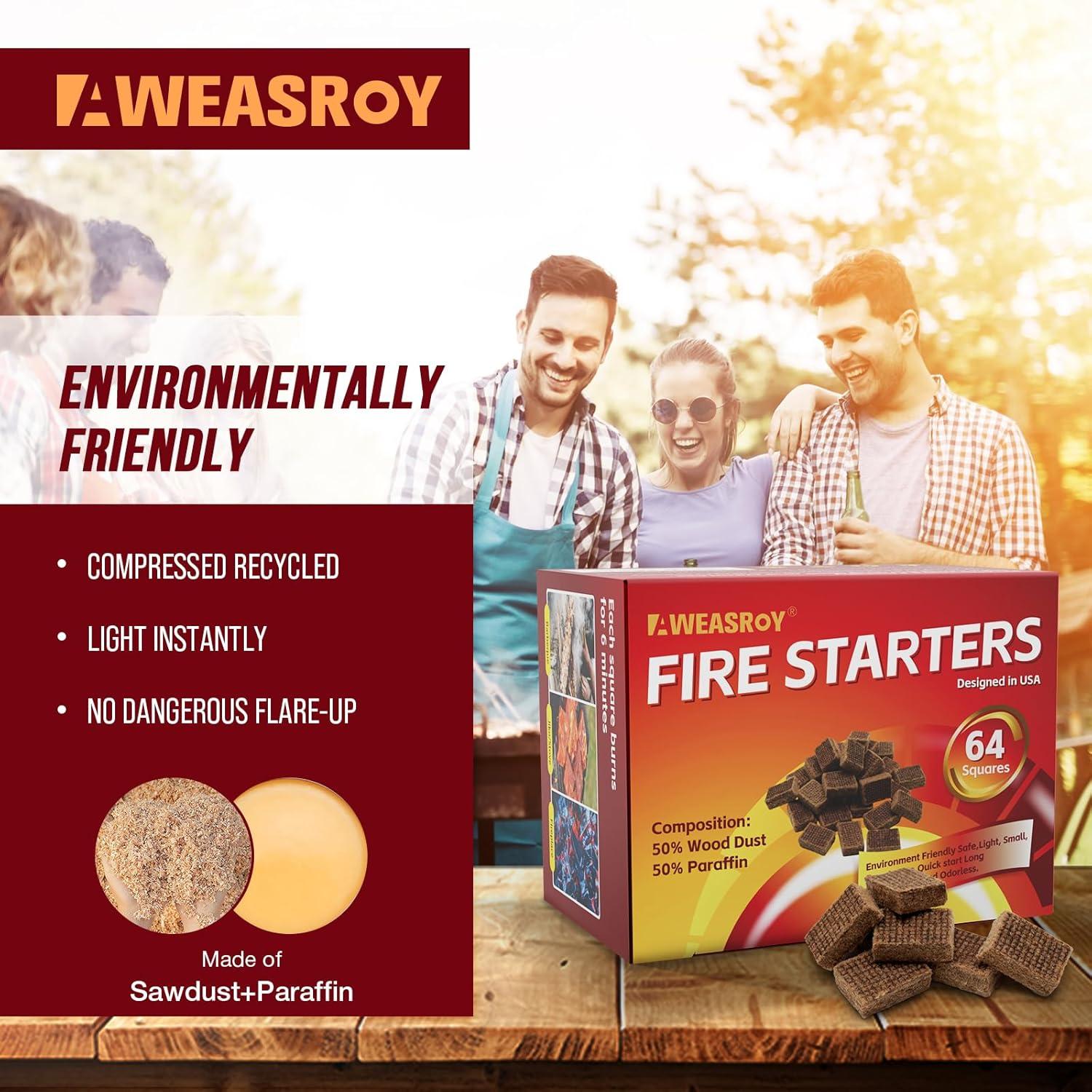 Iniciadores de Fuego AWEASROY 64 Cuadrados Impermeables