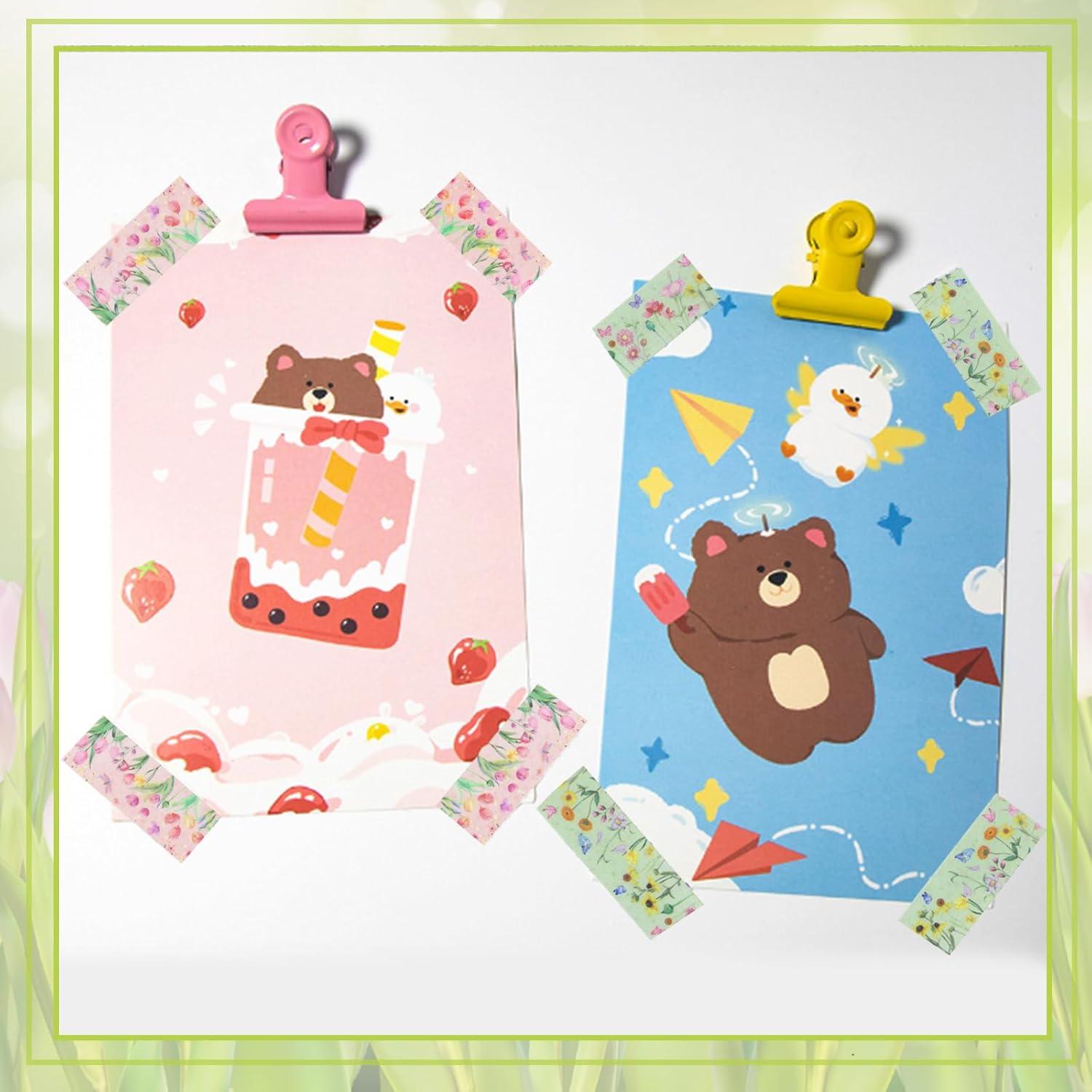 Cinta Washi Floral Benvo 12 Rollos 15 mm x 5 m Decorativa