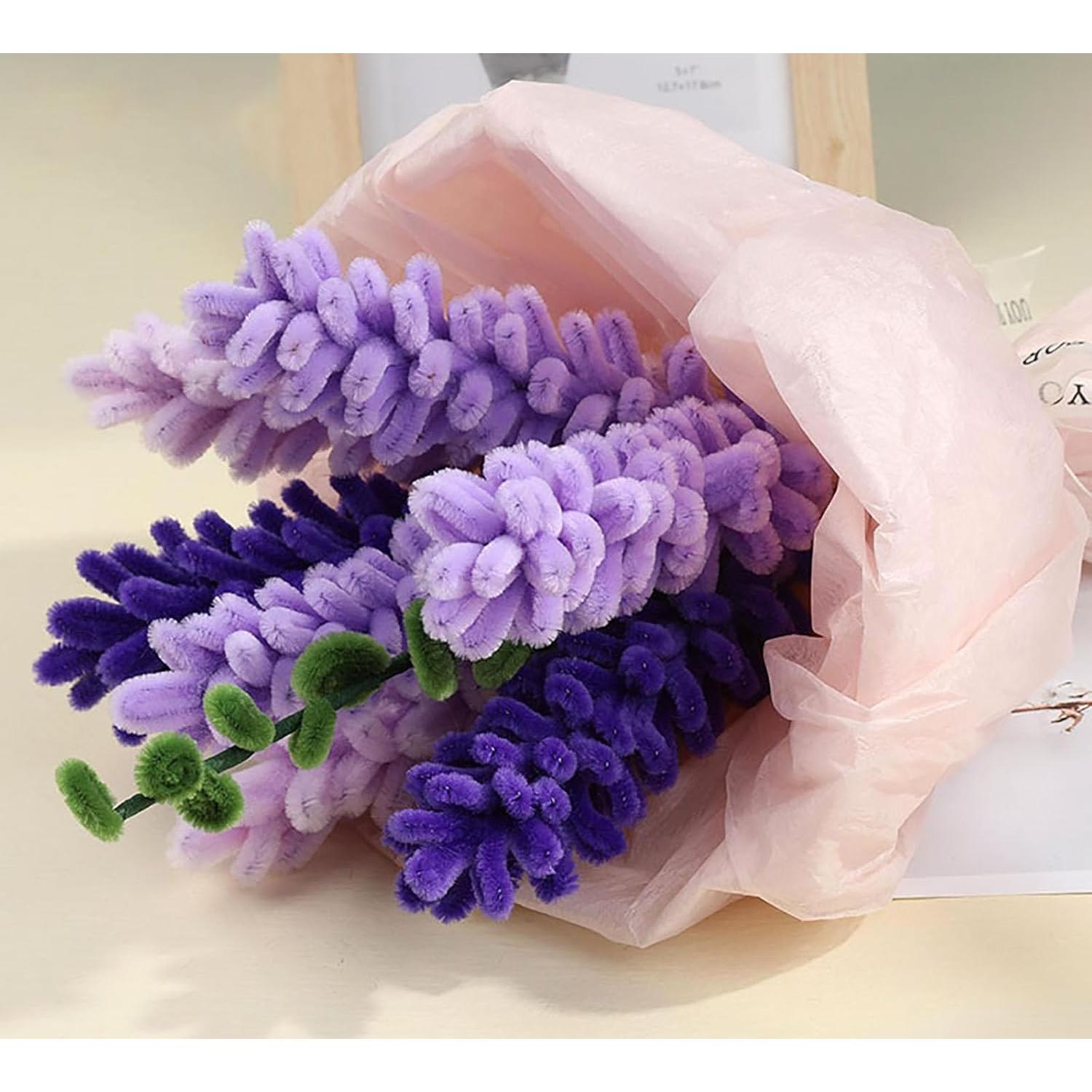 Juego de limpiapipas de flores de lavanda Comfysail 400 piezas