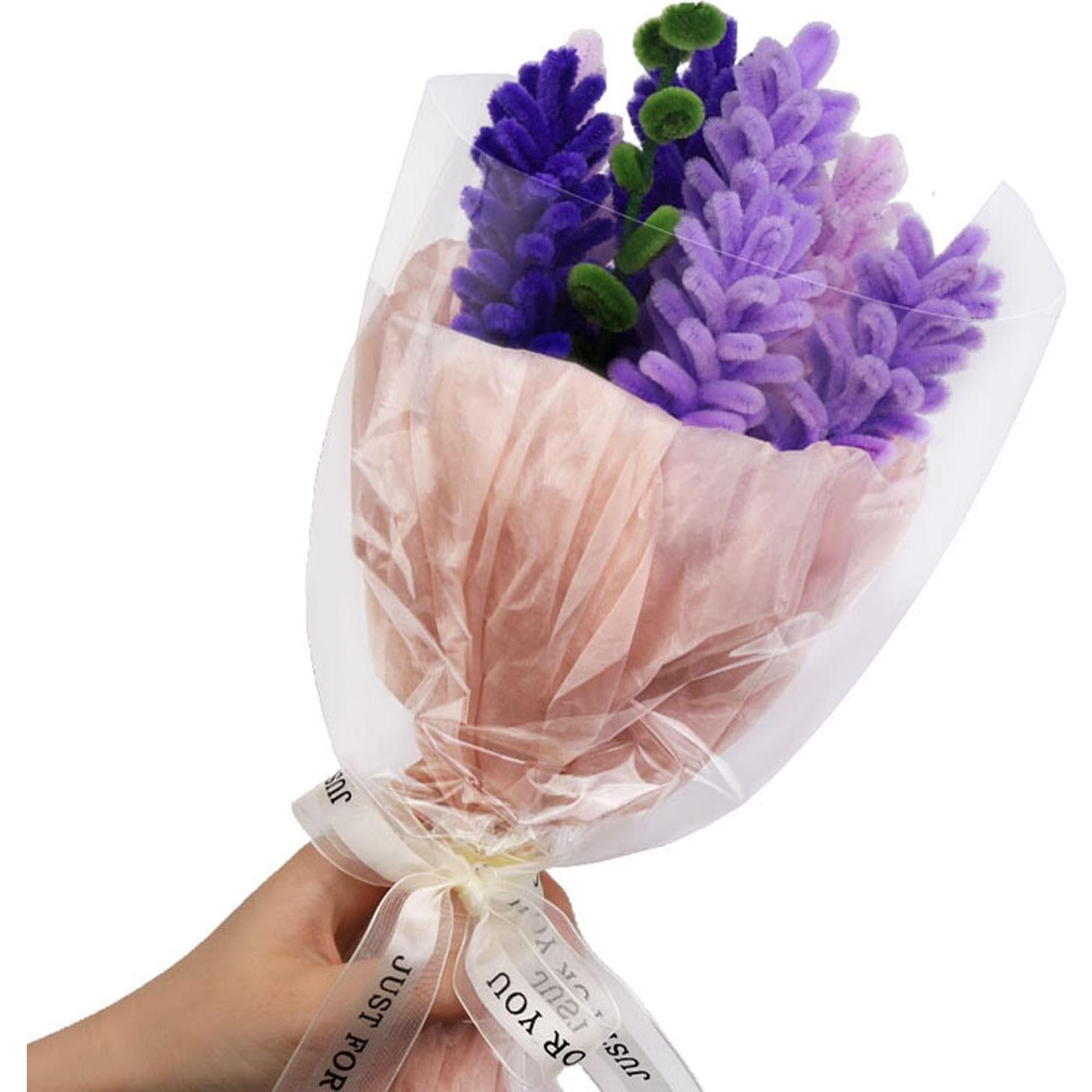 Juego de limpiapipas de flores de lavanda Comfysail 400 piezas