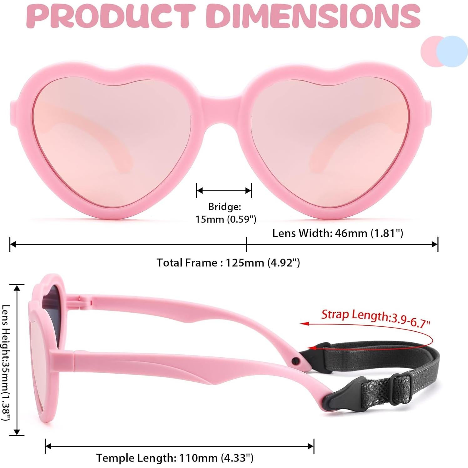 Gafas de sol polarizadas para niños TPEE con strap 2-8 años