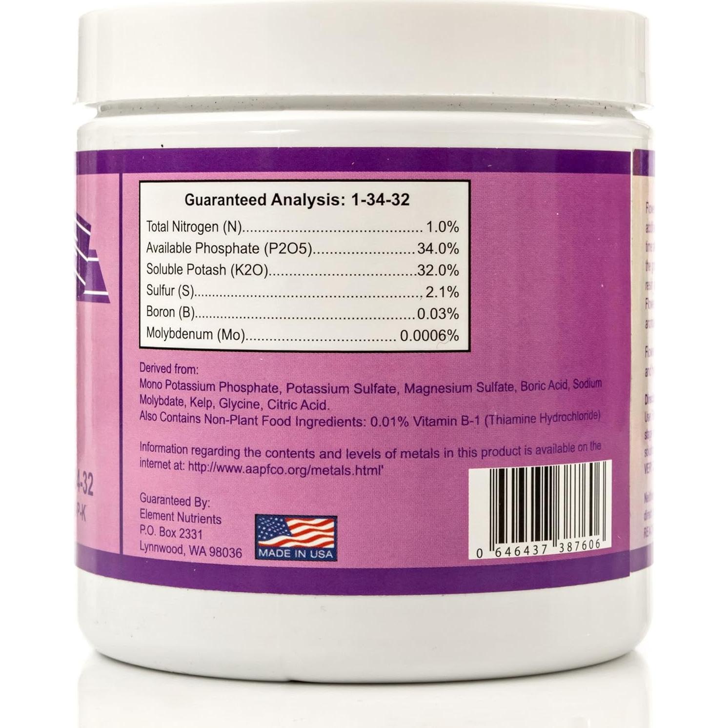 Fertilizante Hidropónico Element Nutrients 1-34-32 250g
