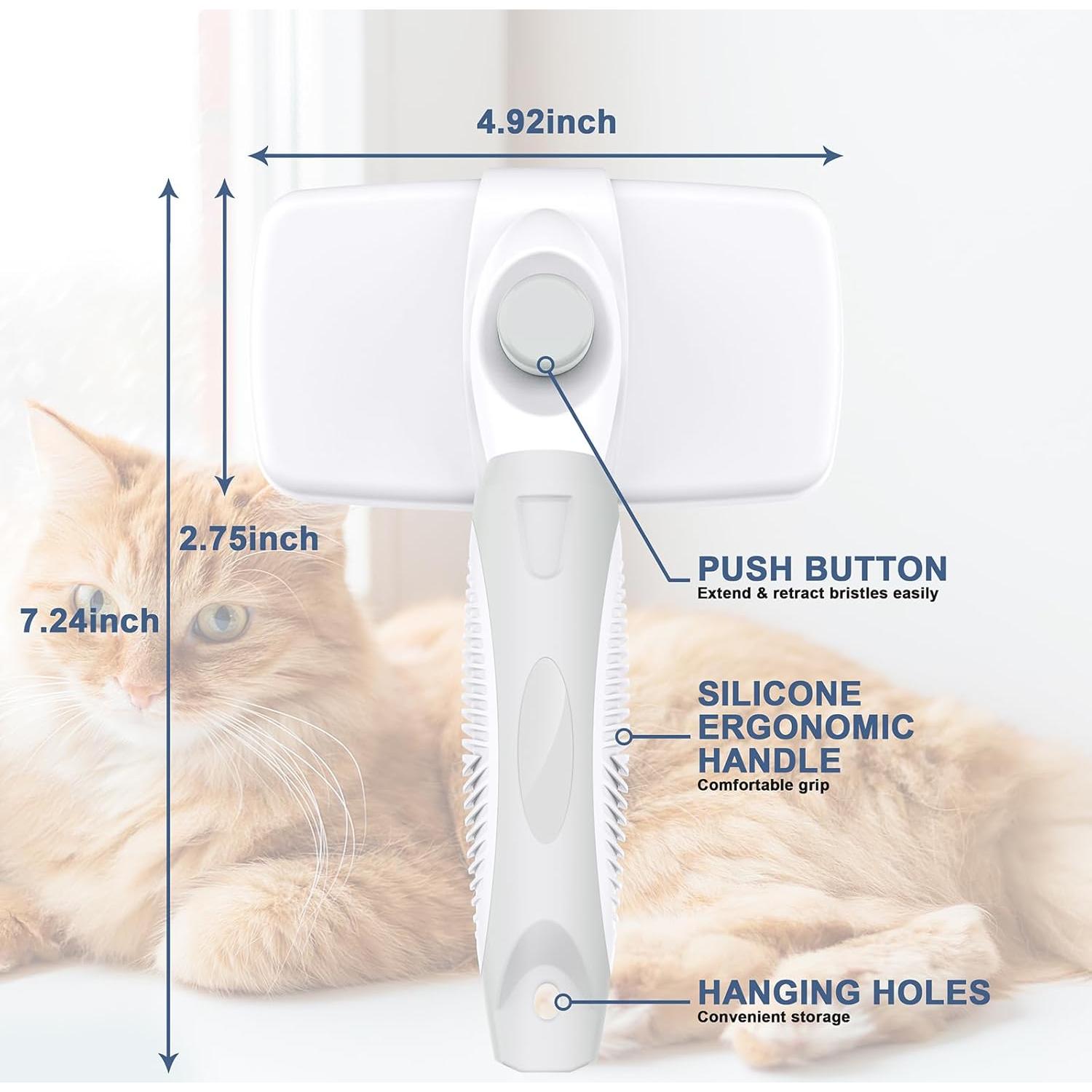 Cepillo Autolimpiante Crala para Perros y Gatos - 18.66x12.78cm