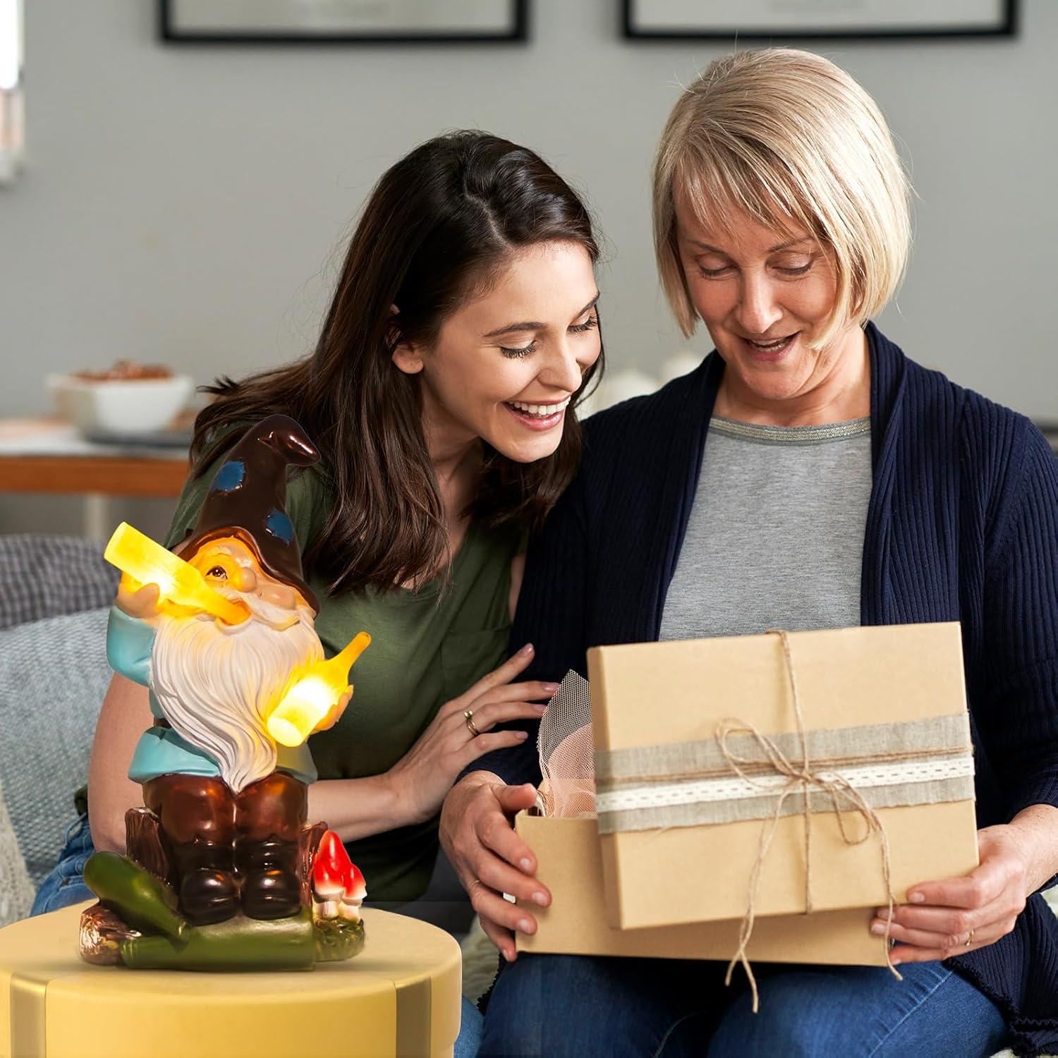 Gnomo de Jardín Borracho DKJOCKY con Luz LED - Decoración Exterior