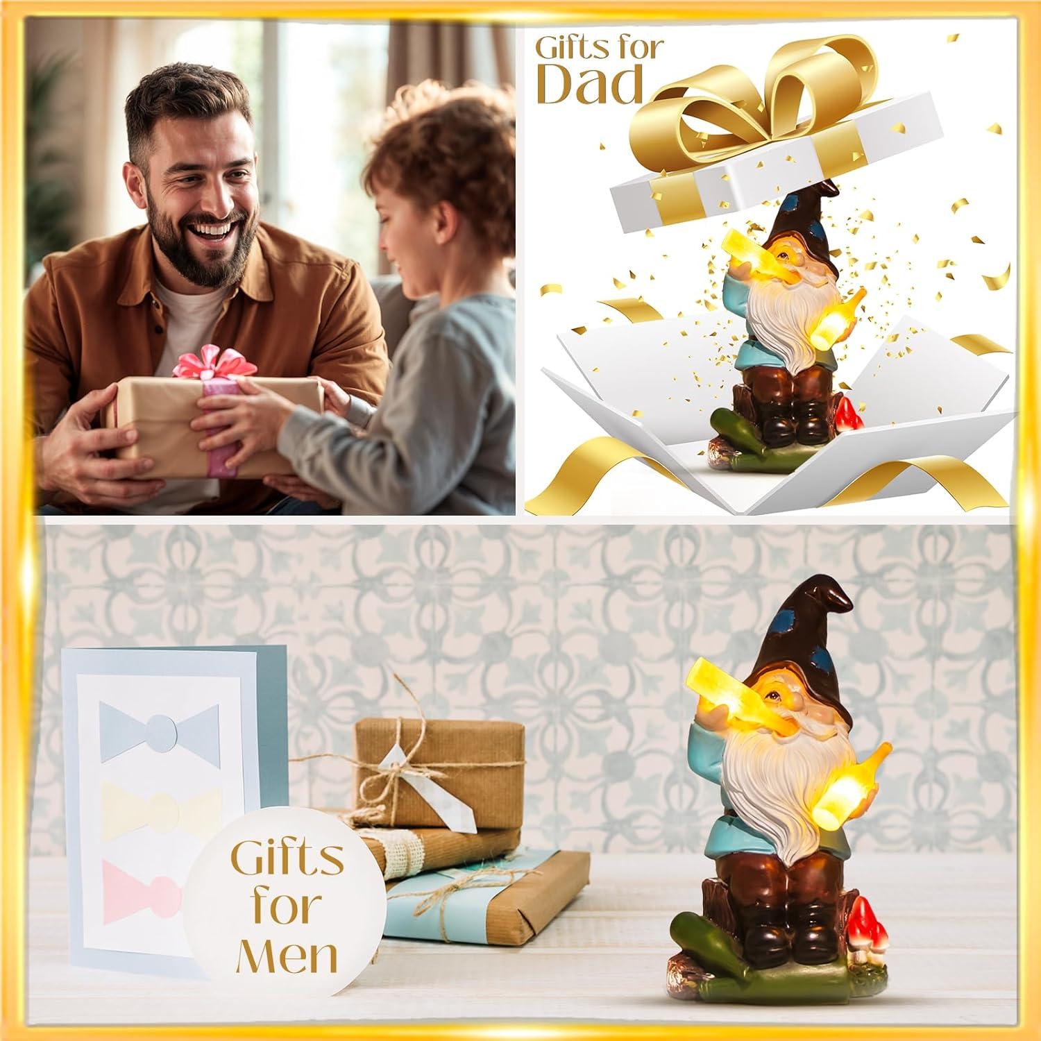 Gnomo de Jardín Borracho DKJOCKY con Luz LED - Decoración Exterior