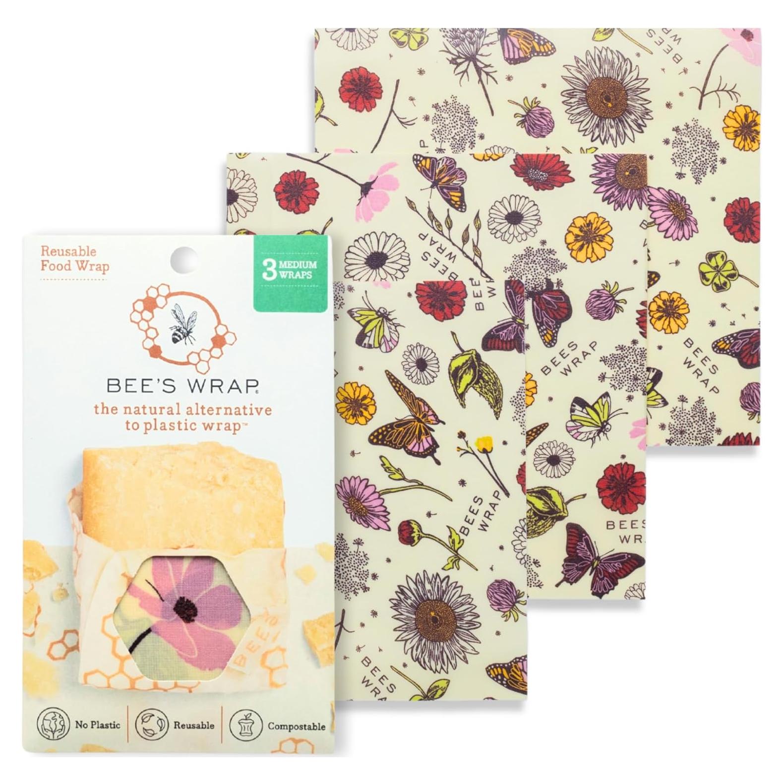 Envolturas Veganas de Cera de Abeja Envoltura de Abeja 3 Medianas 25.4x27.9cm