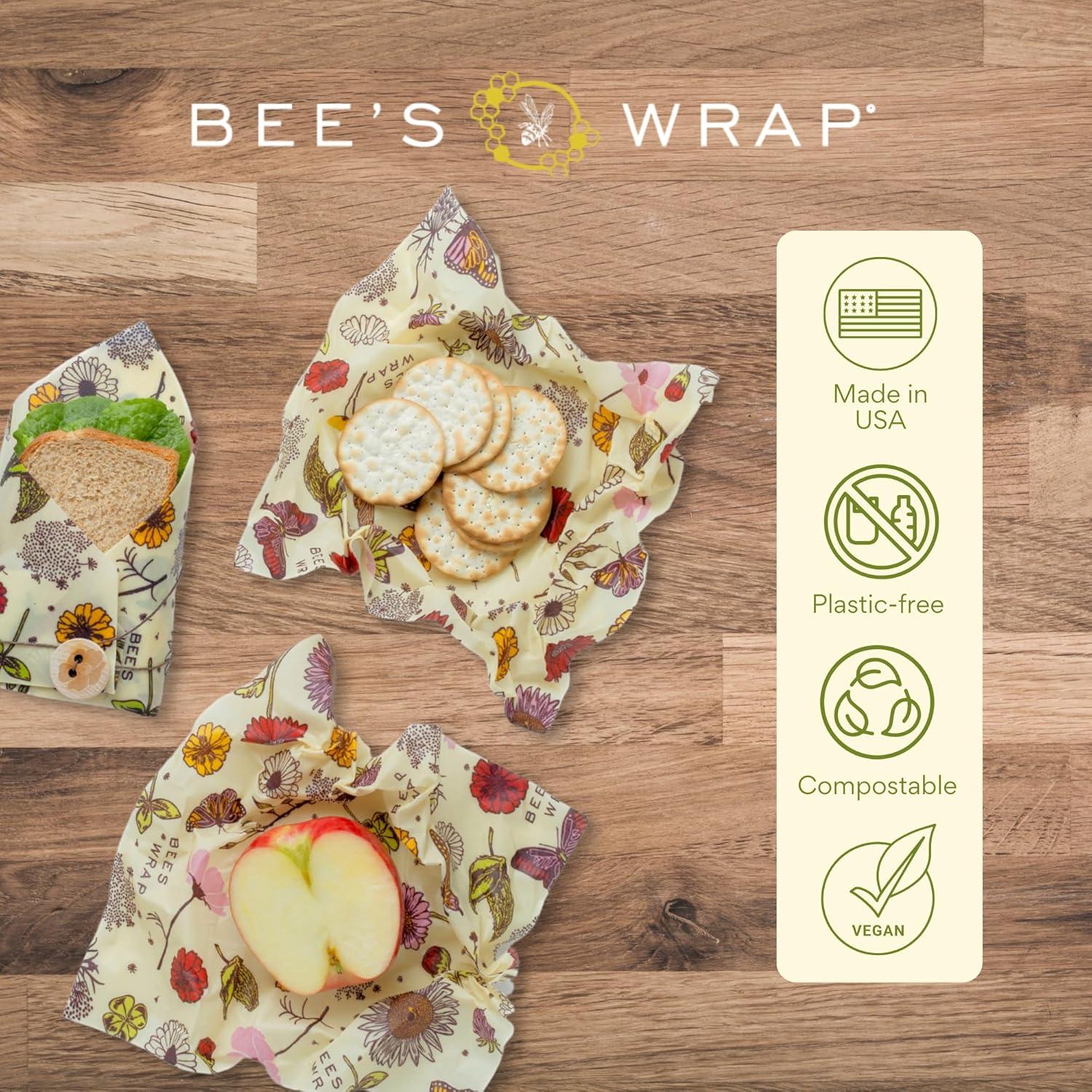 Envolturas Veganas de Cera de Abeja Envoltura de Abeja 3 Medianas 25.4x27.9cm