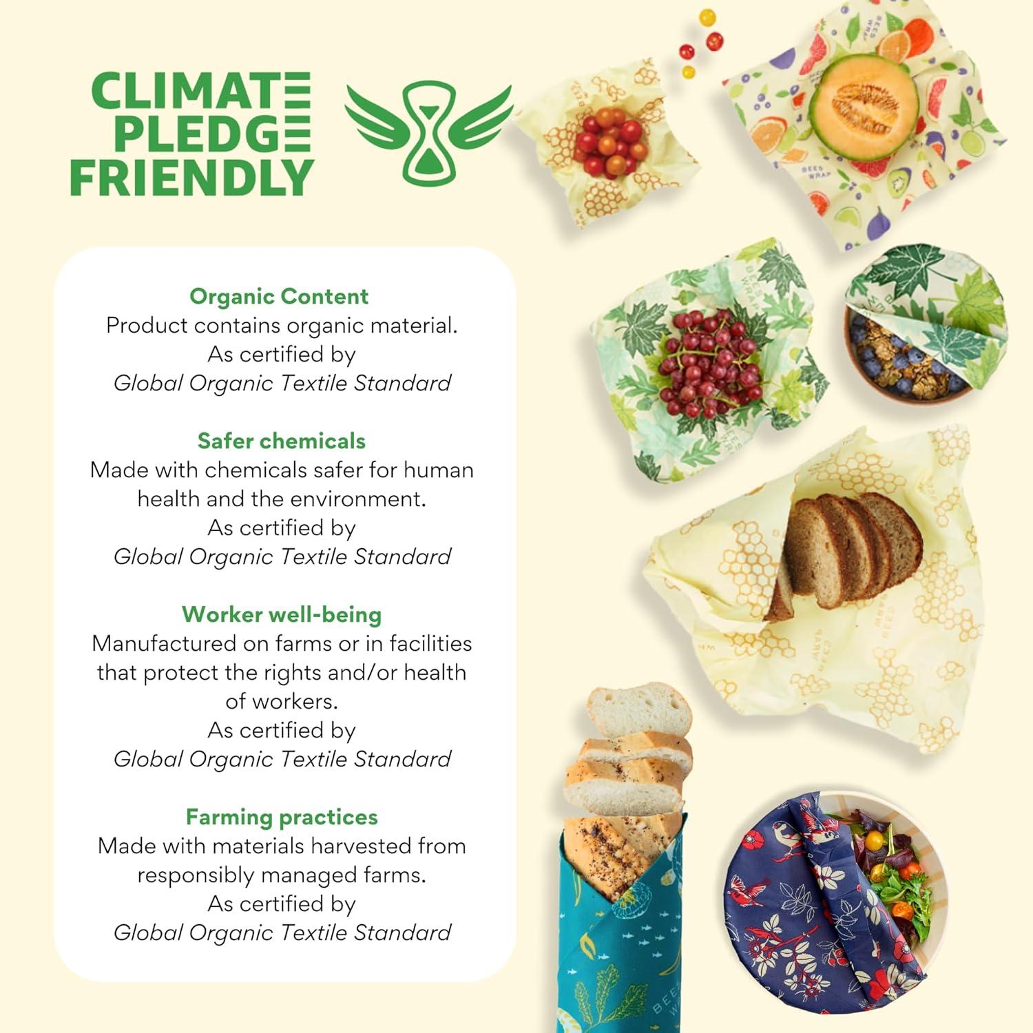 Envolturas Veganas de Cera de Abeja Envoltura de Abeja 3 Medianas 25.4x27.9cm