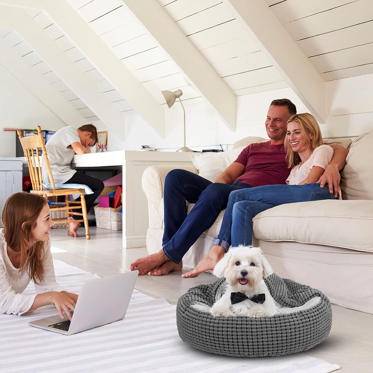 Cama Redonda para Perro Pequeño SIWA MARY 58.42cm Antiestrés