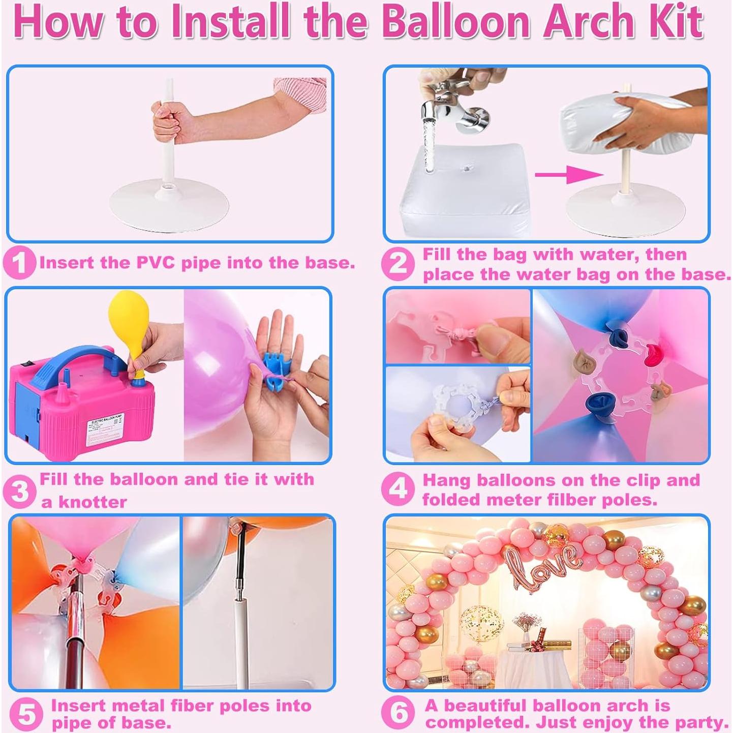 Kit de Arco de Globos iRabey 3m con Bomba Eléctrica y 100 Globos