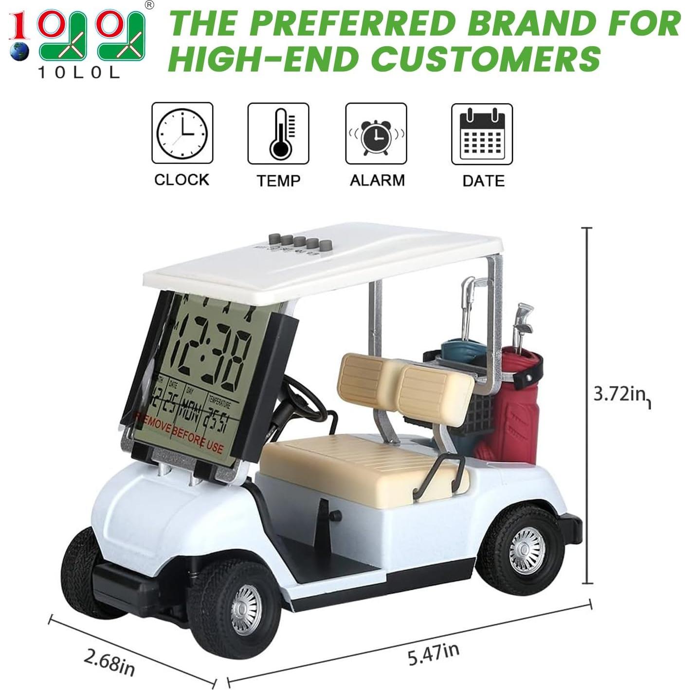 Reloj Despertador Carrito de Golf 10L0L Blanco LCD 15x12cm