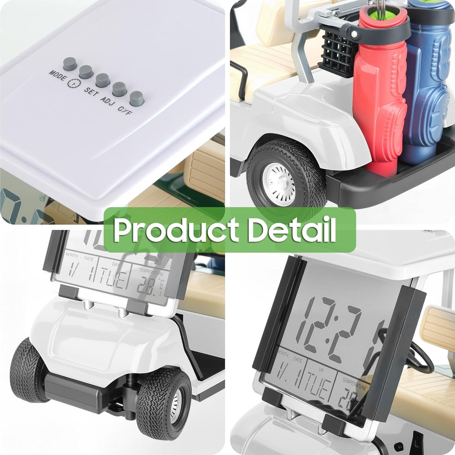 Reloj Despertador Carrito de Golf 10L0L Blanco LCD 15x12cm