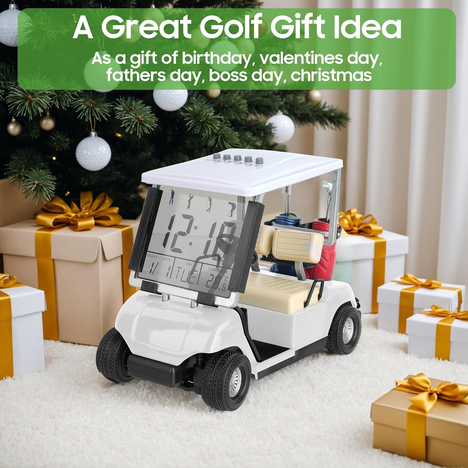 Reloj Despertador Carrito de Golf 10L0L Blanco LCD 15x12cm