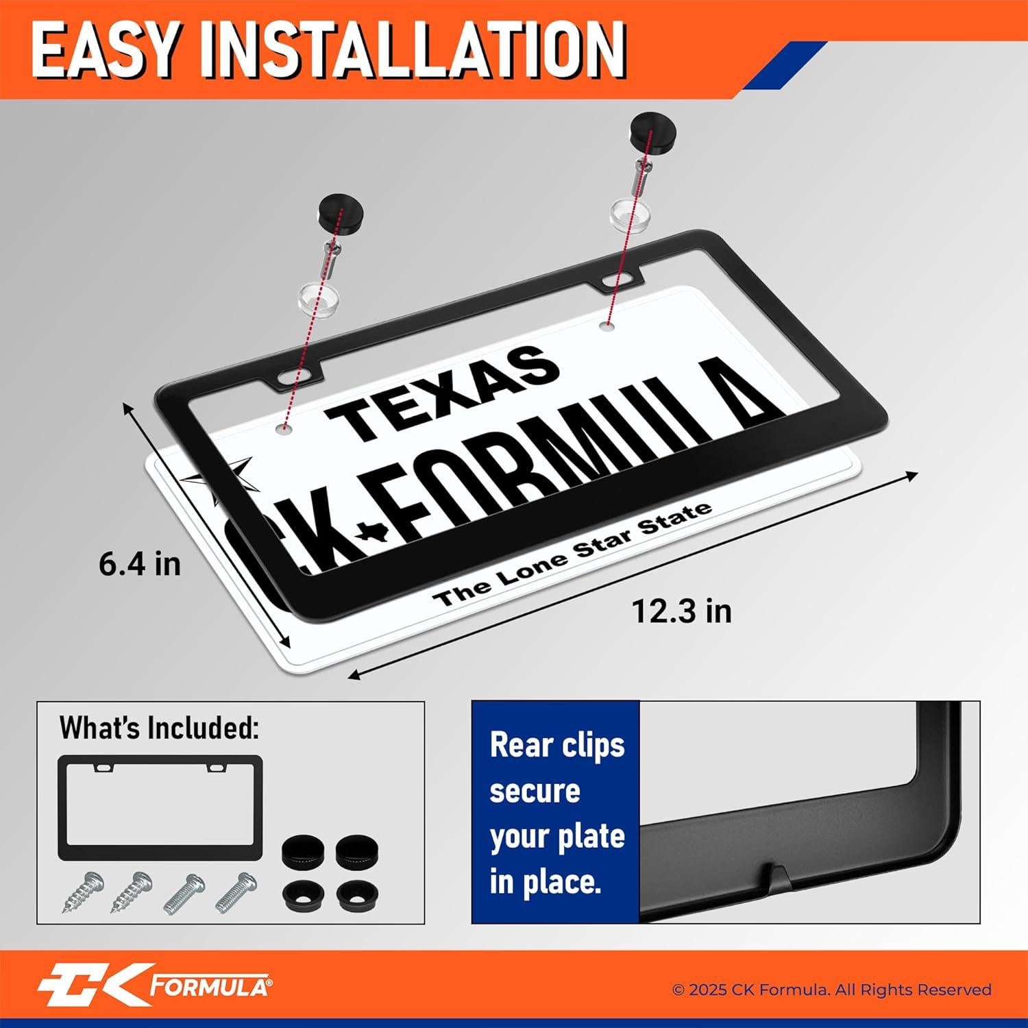 Marco de Placa de Licencia CK FORMULA Negro Mate Universal