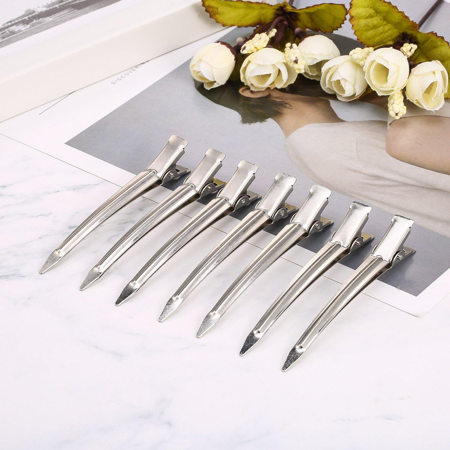 Clips de Pelo de Pico de Pato Hicarer - 24 Piezas 9 cm Plata