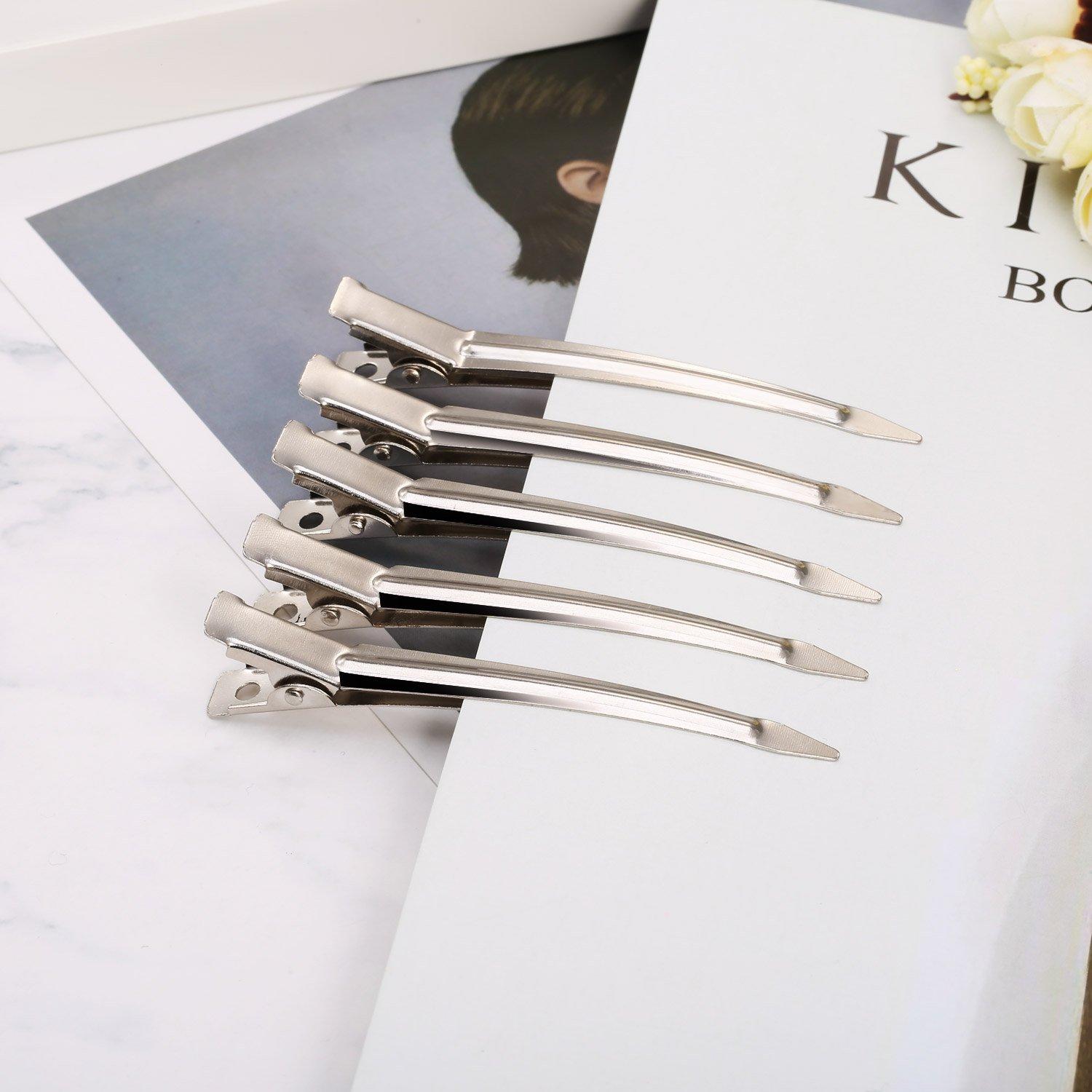 Clips de Pelo de Pico de Pato Hicarer - 24 Piezas 9 cm Plata