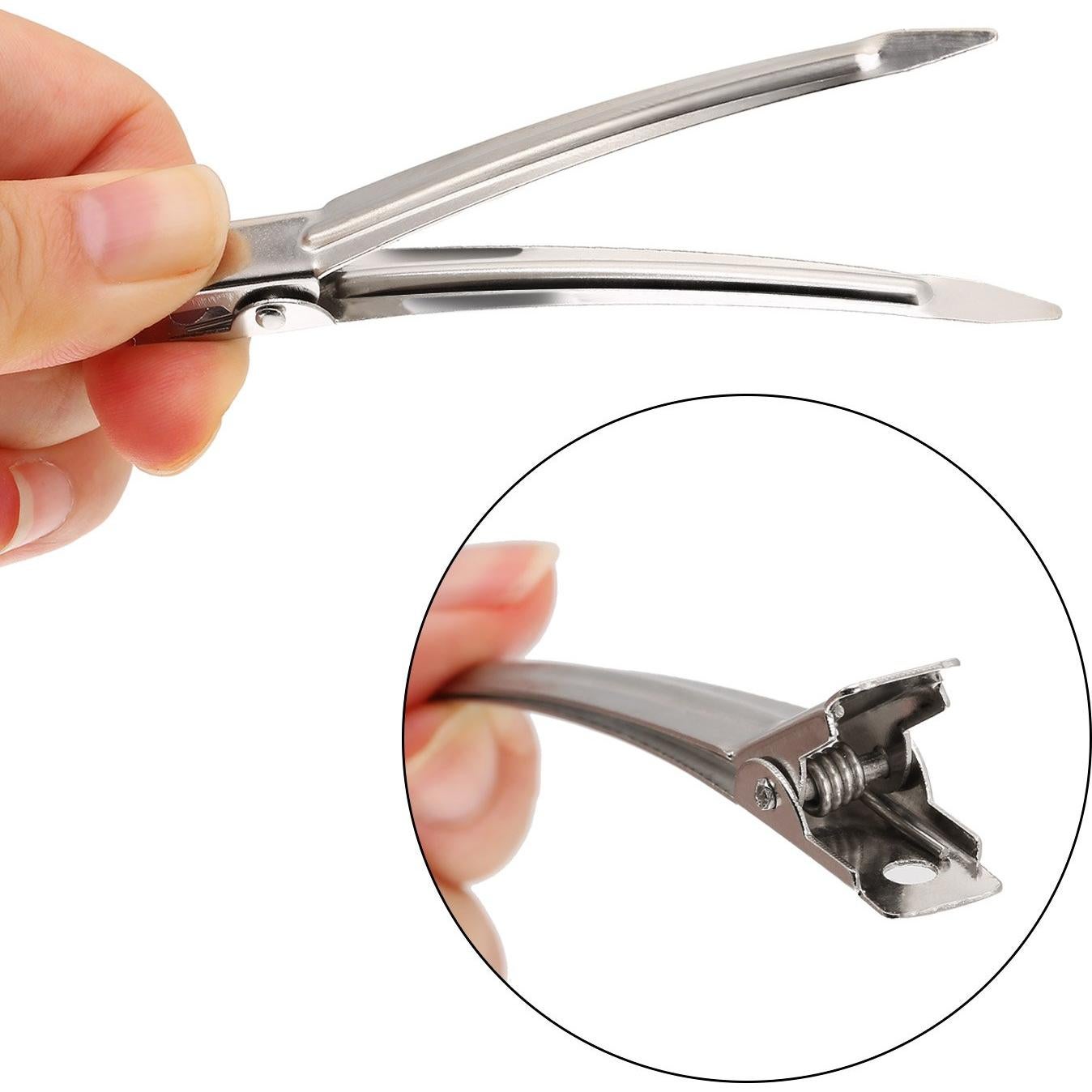 Clips de Pelo de Pico de Pato Hicarer - 24 Piezas 9 cm Plata