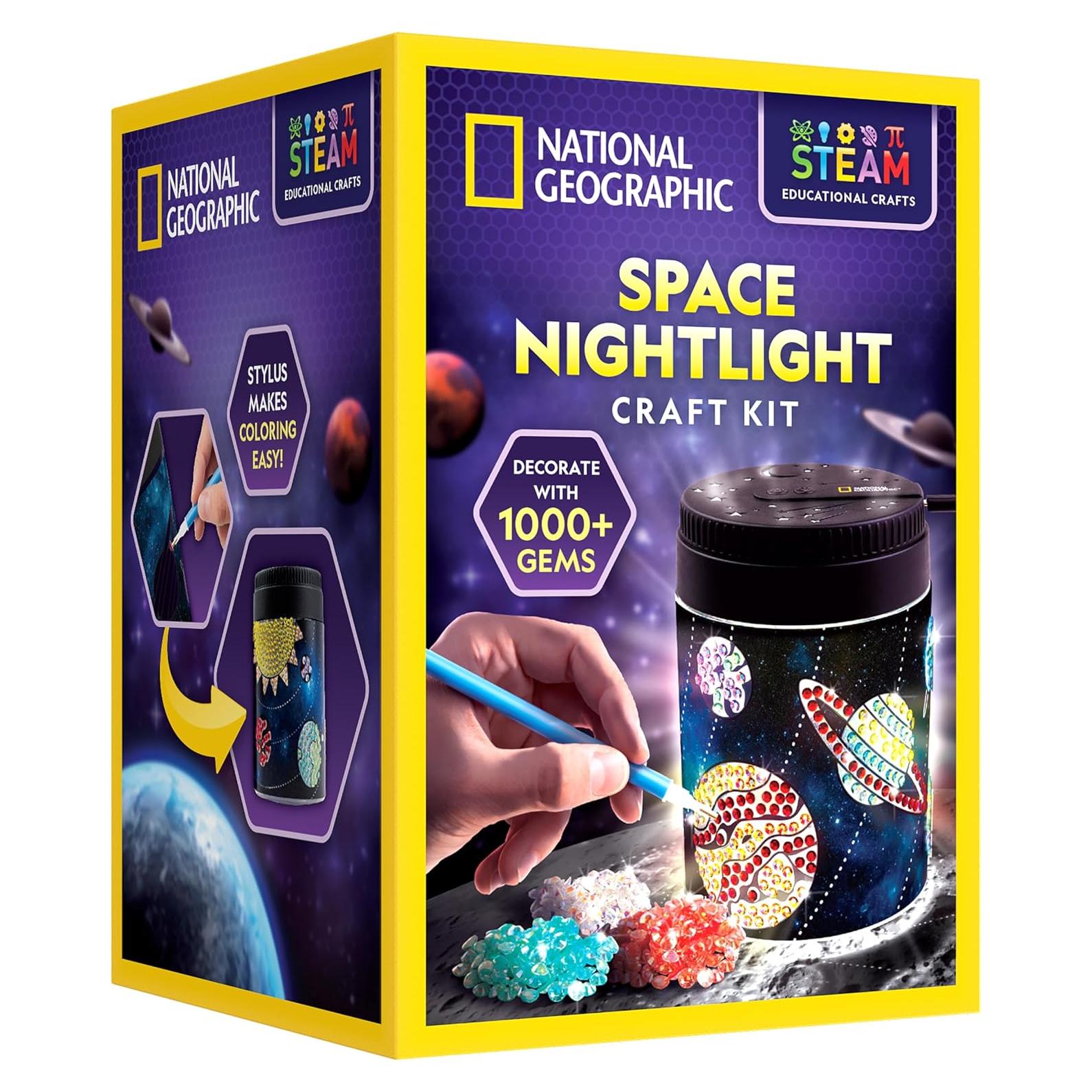 Luz Nocturna Espacial National Geographic con Gemas - 7 Colores