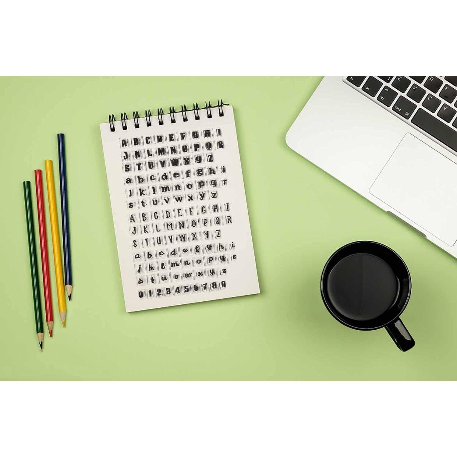 Sellos de Goma Transparentes Hying 104 Letras y Números para Scrapbooking