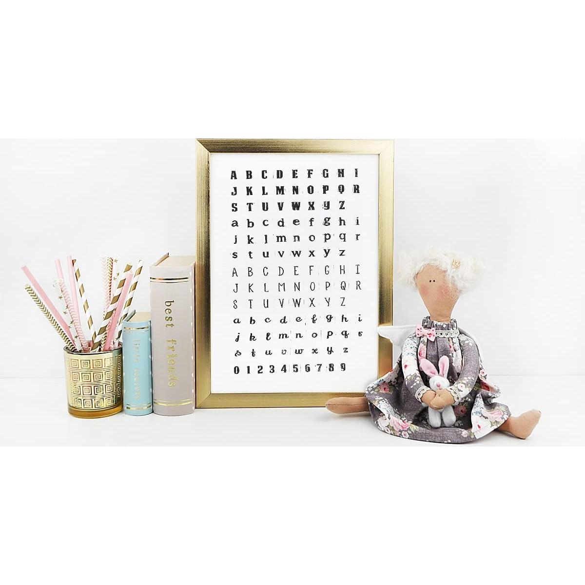 Sellos de Goma Transparentes Hying 104 Letras y Números para Scrapbooking