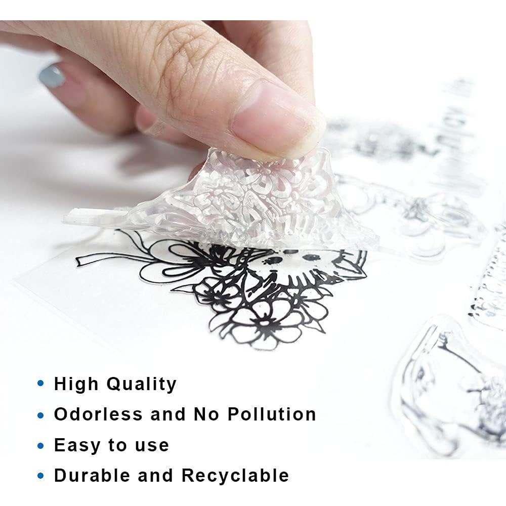 Sellos de Goma Transparentes Hying 104 Letras y Números para Scrapbooking