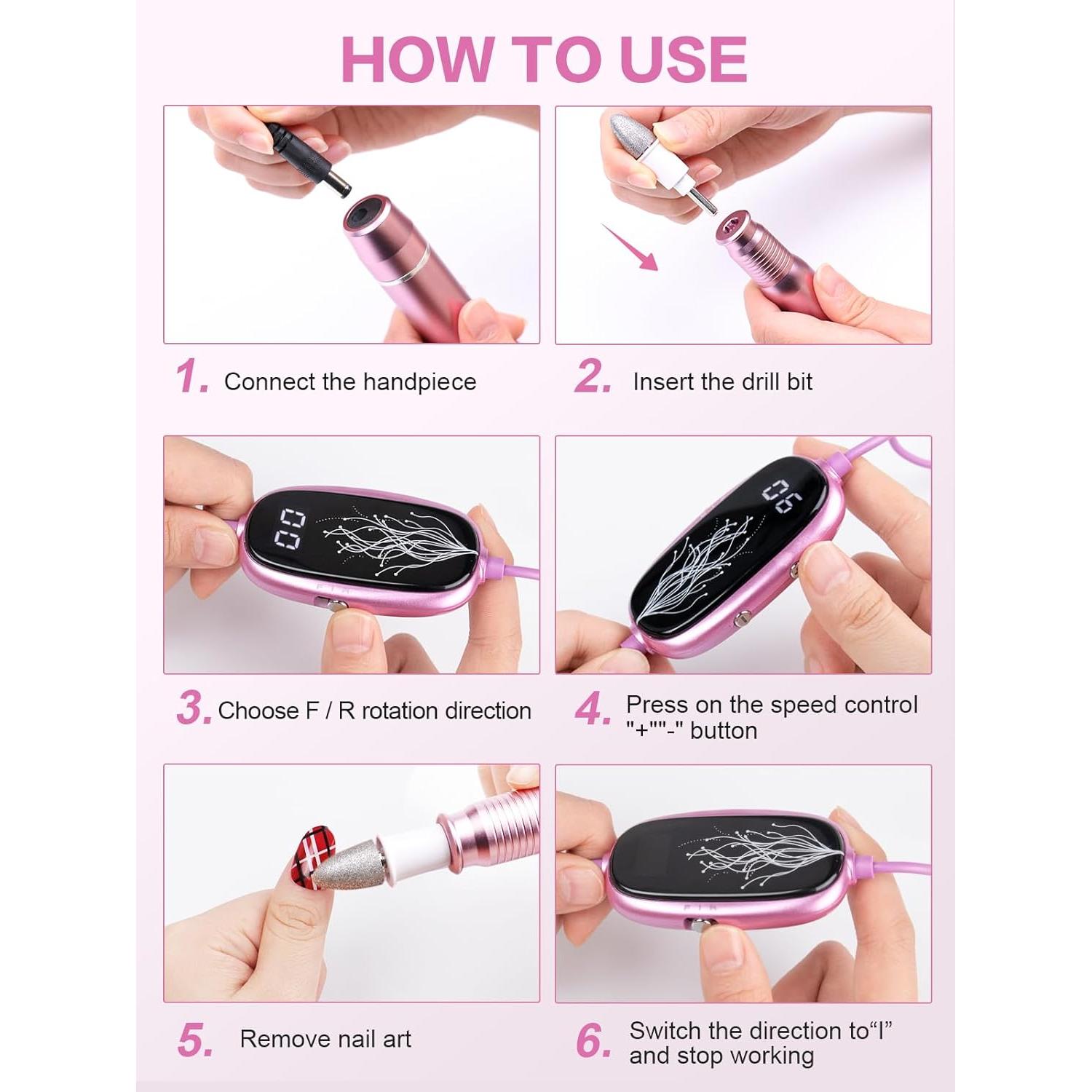 Kit de Manicura y Pedicura Subay, Taladro Eléctrico 25000RPM