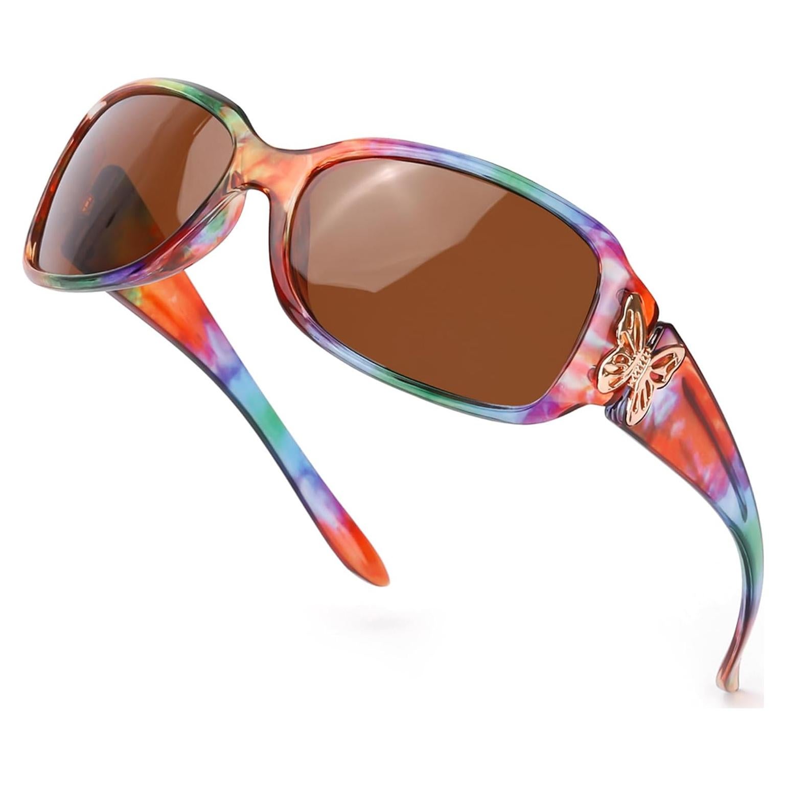 Gafas de sol polarizadas LVIOE para mujeres con diseño de mariposa