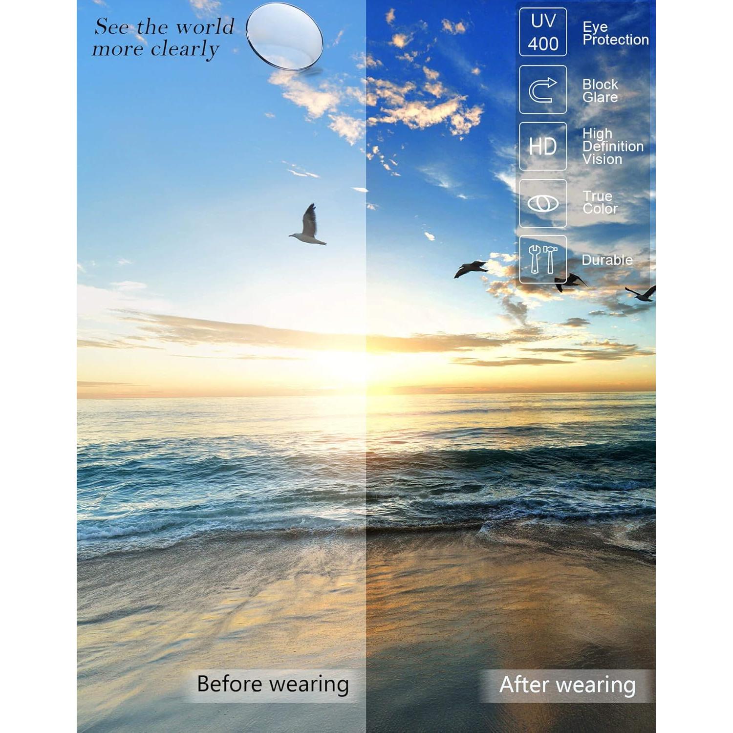 Gafas de sol polarizadas LVIOE para mujeres con diseño de mariposa