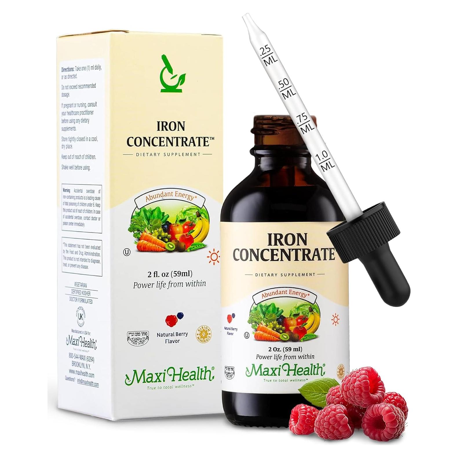 Suplemento de Hierro Líquido Maxi Health 15 mg/ml Sabor Baya