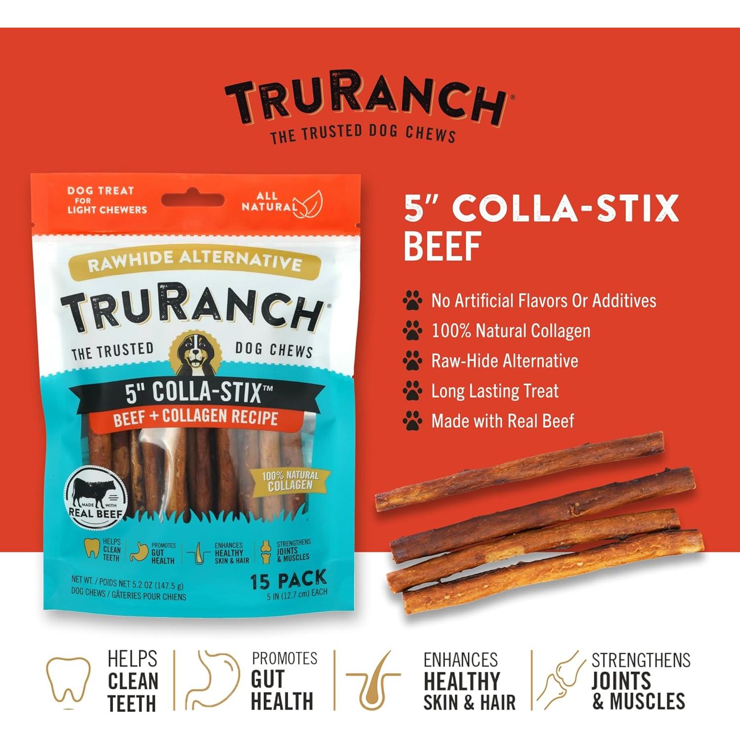 Palitos de Colágeno TRURANCH para Perros - 15 Unidades de Res