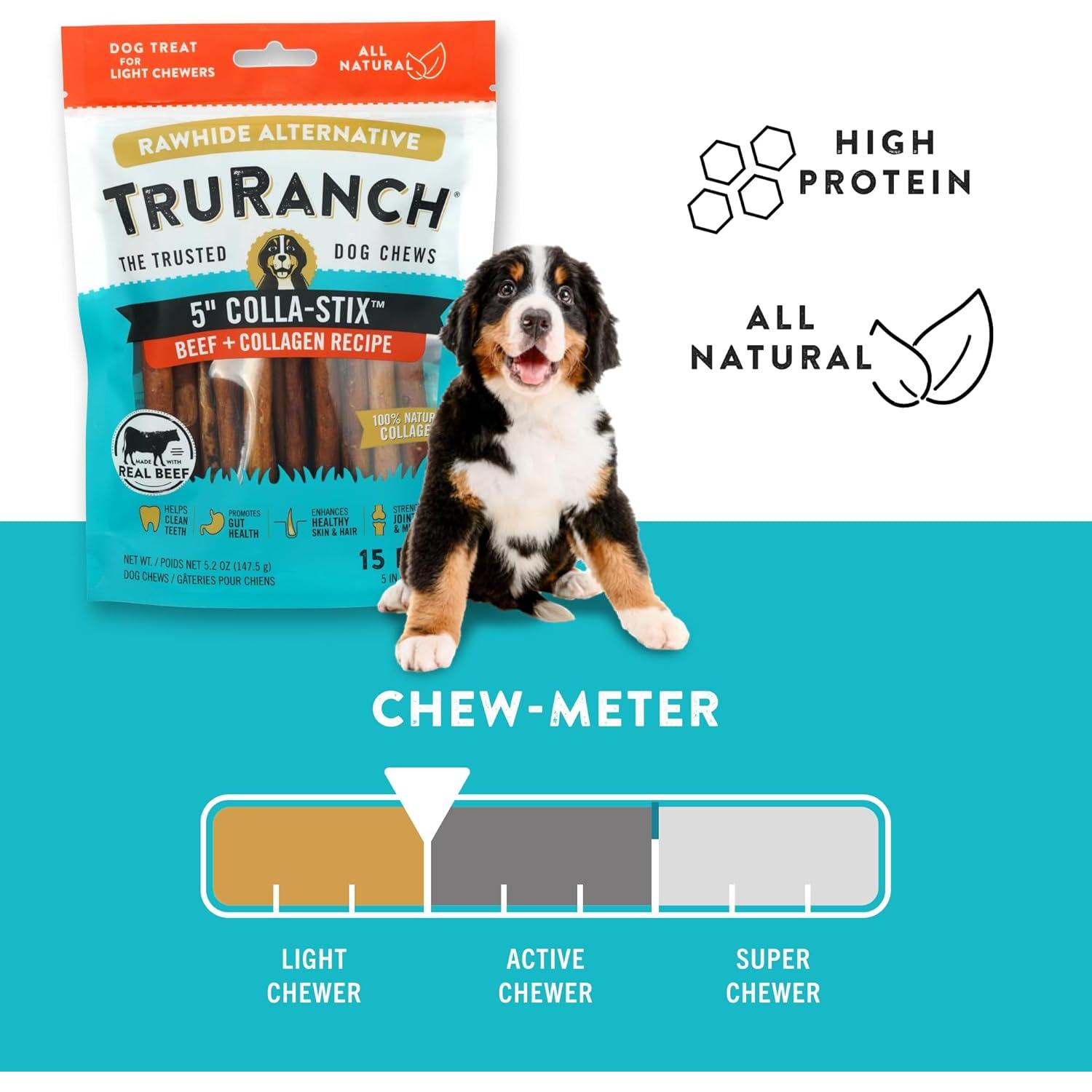 Palitos de Colágeno TRURANCH para Perros - 15 Unidades de Res