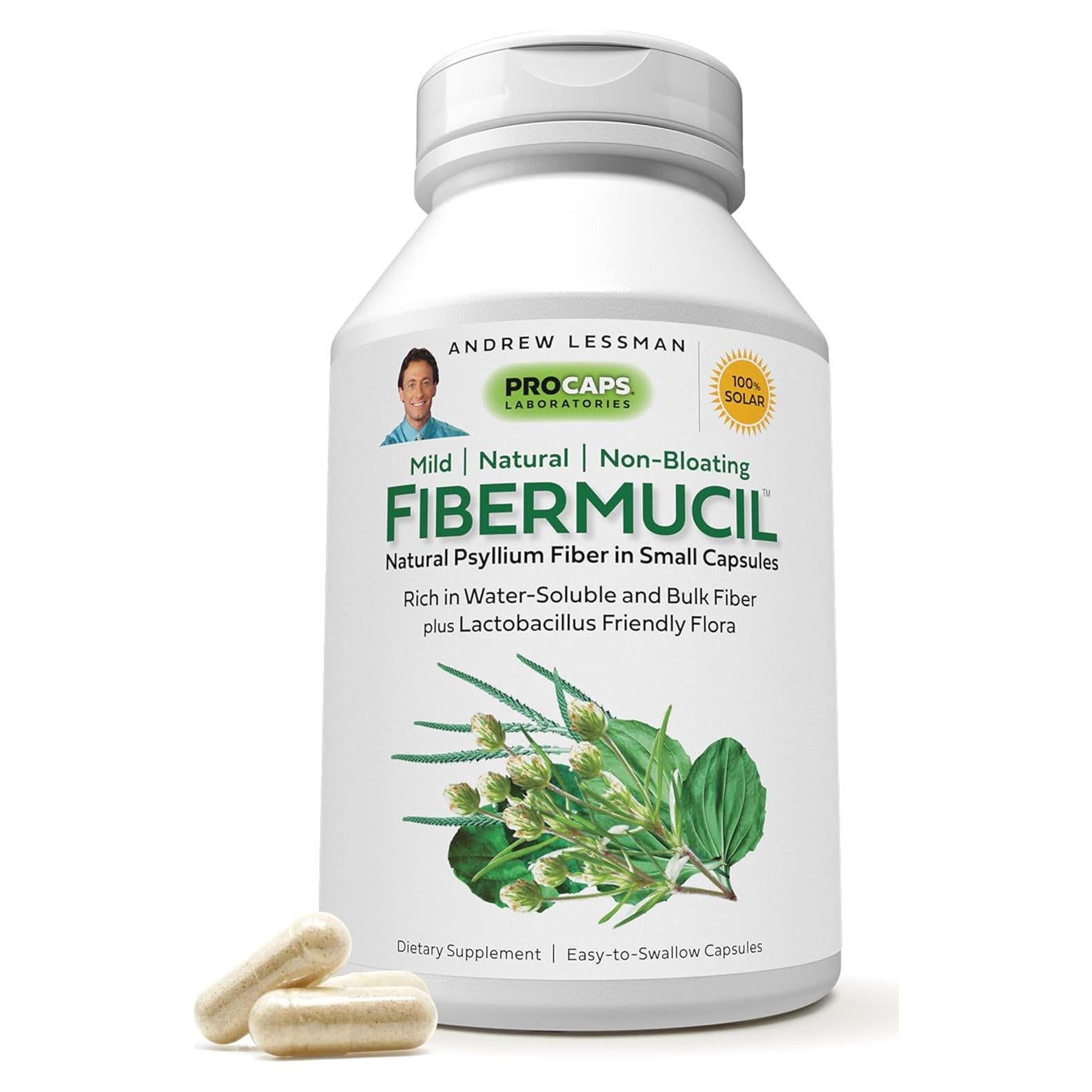 Fibermucil Andrew Lessman 180 Cápsulas de Psyllium - Salud Digestiva