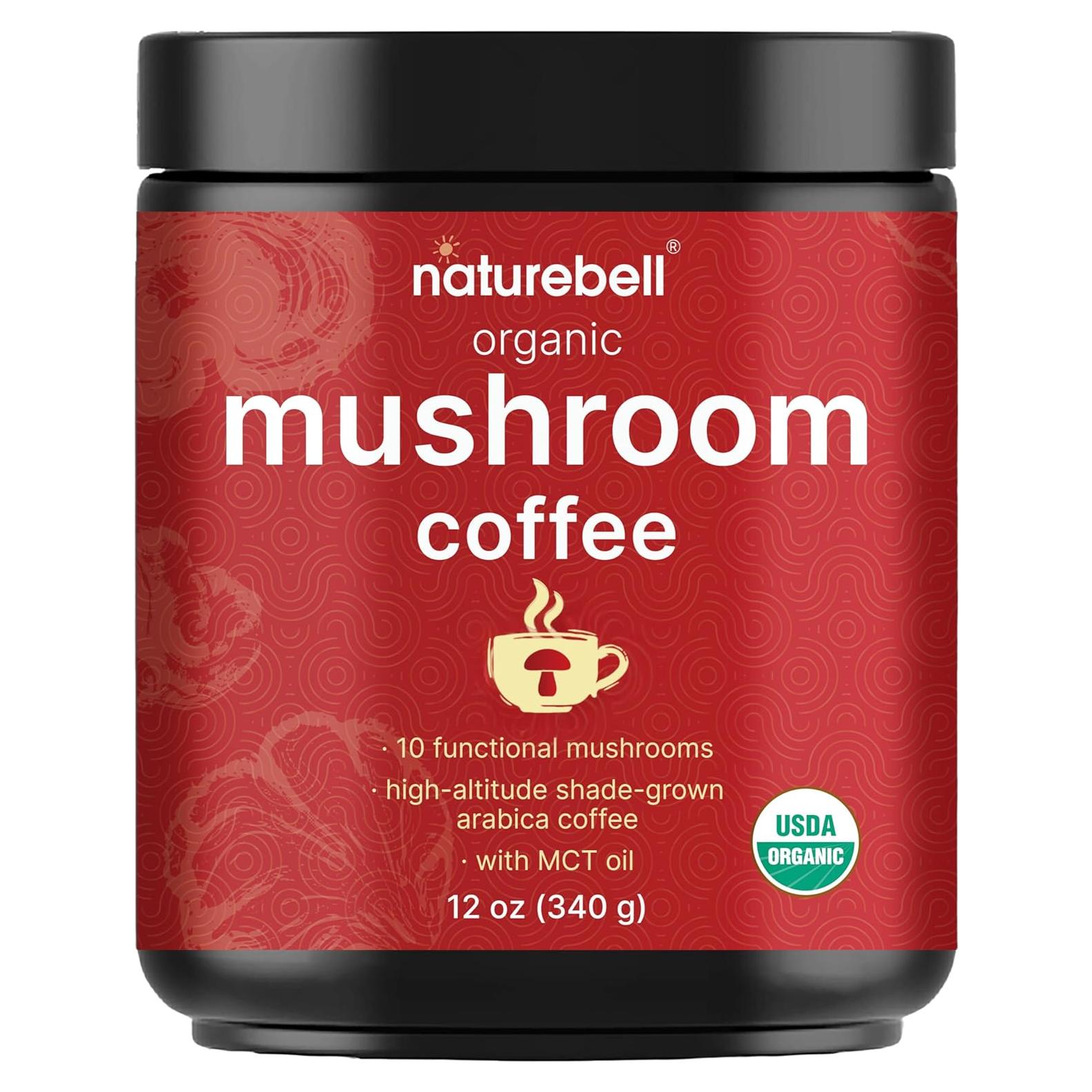 Café de Champiñones Orgánico NatureBell 340g con Aceite MCT