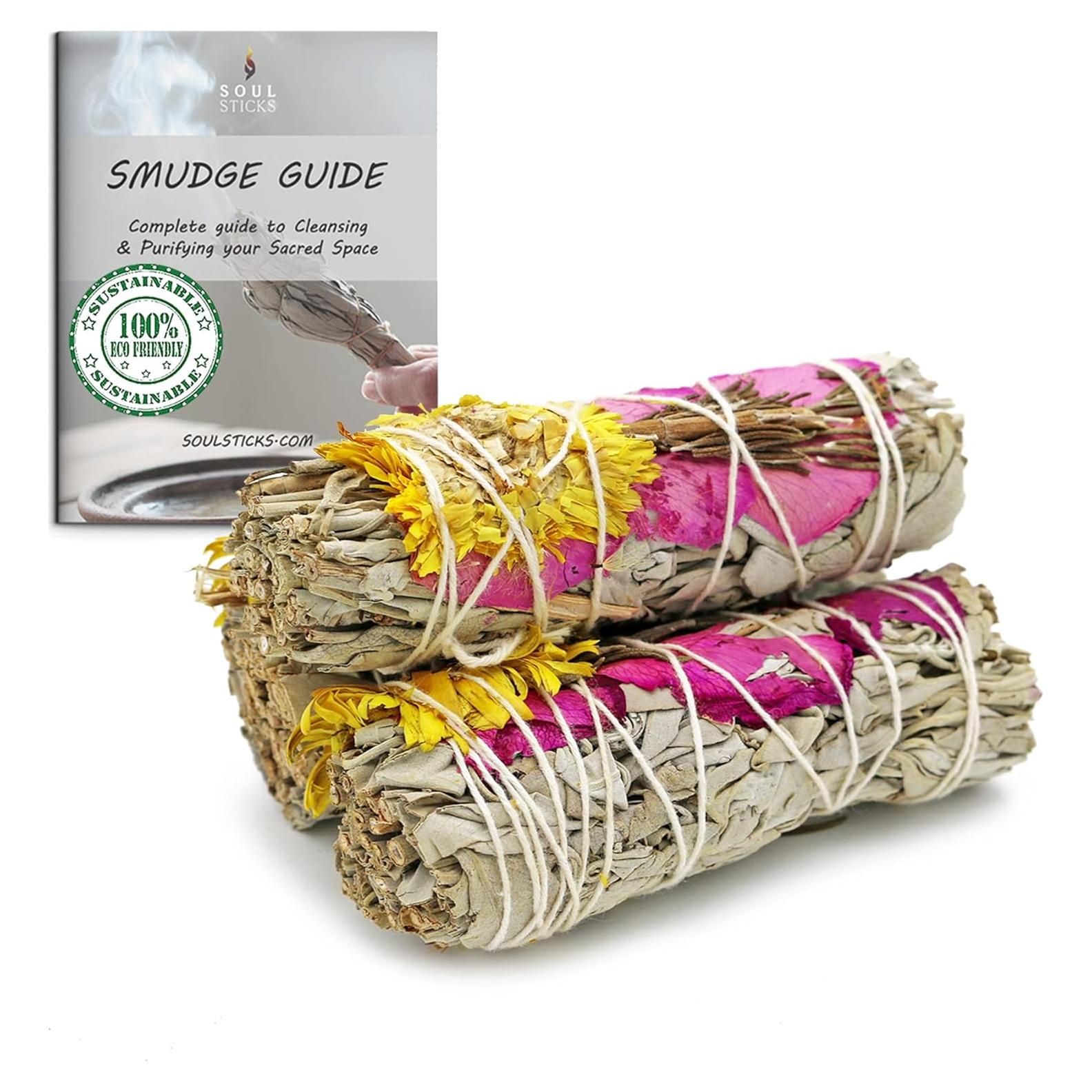 Palos de Ahumado Salvia Blanca Floral Ancientveda 10 cm - 3 Paquetes