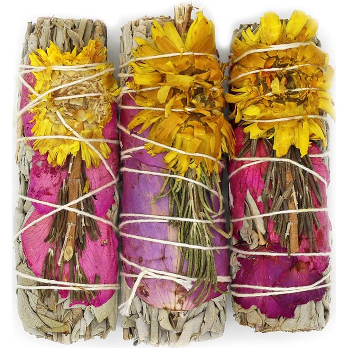 Palos de Ahumado Salvia Blanca Floral Ancientveda 10 cm - 3 Paquetes