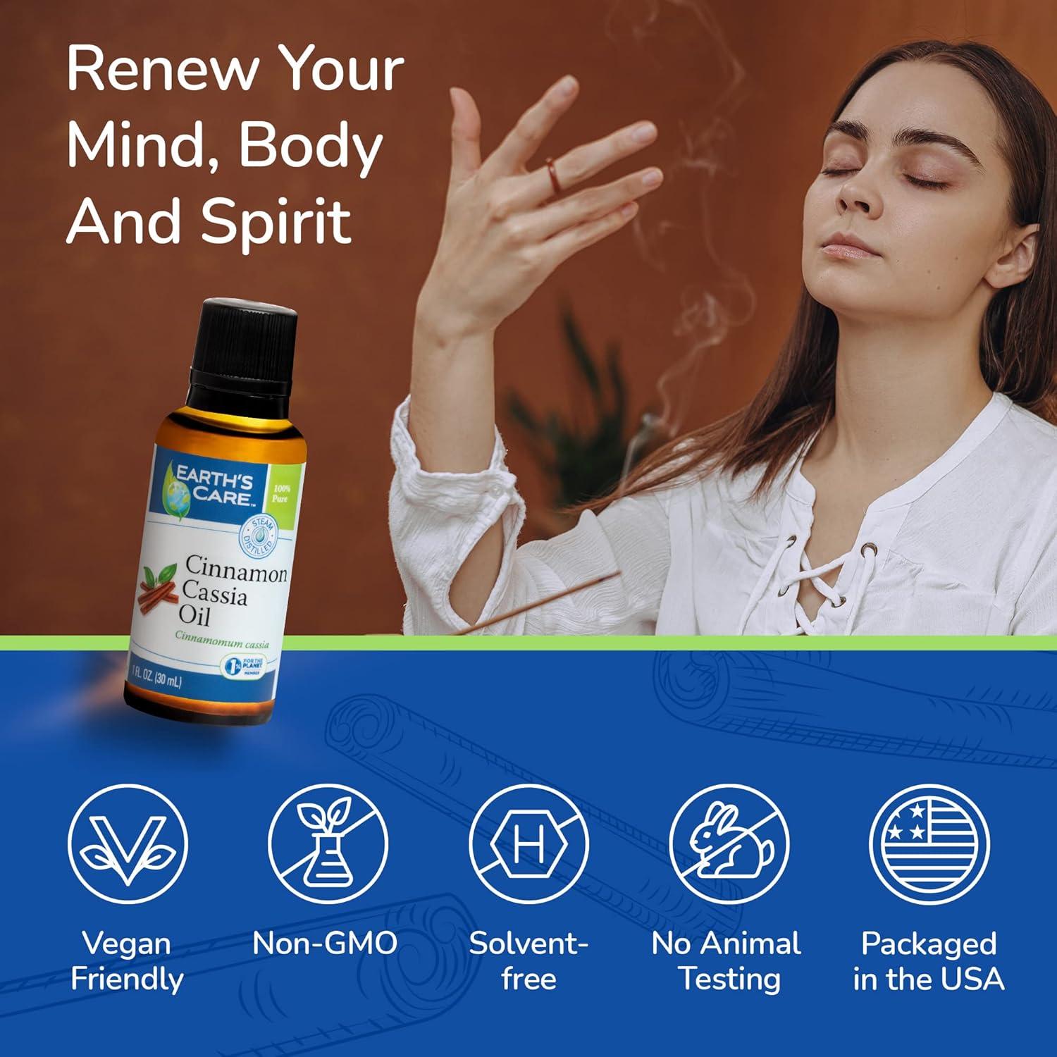 Aceite Esencial de Canela Cassia 100% Puro 29.57 ml Earth’s Care