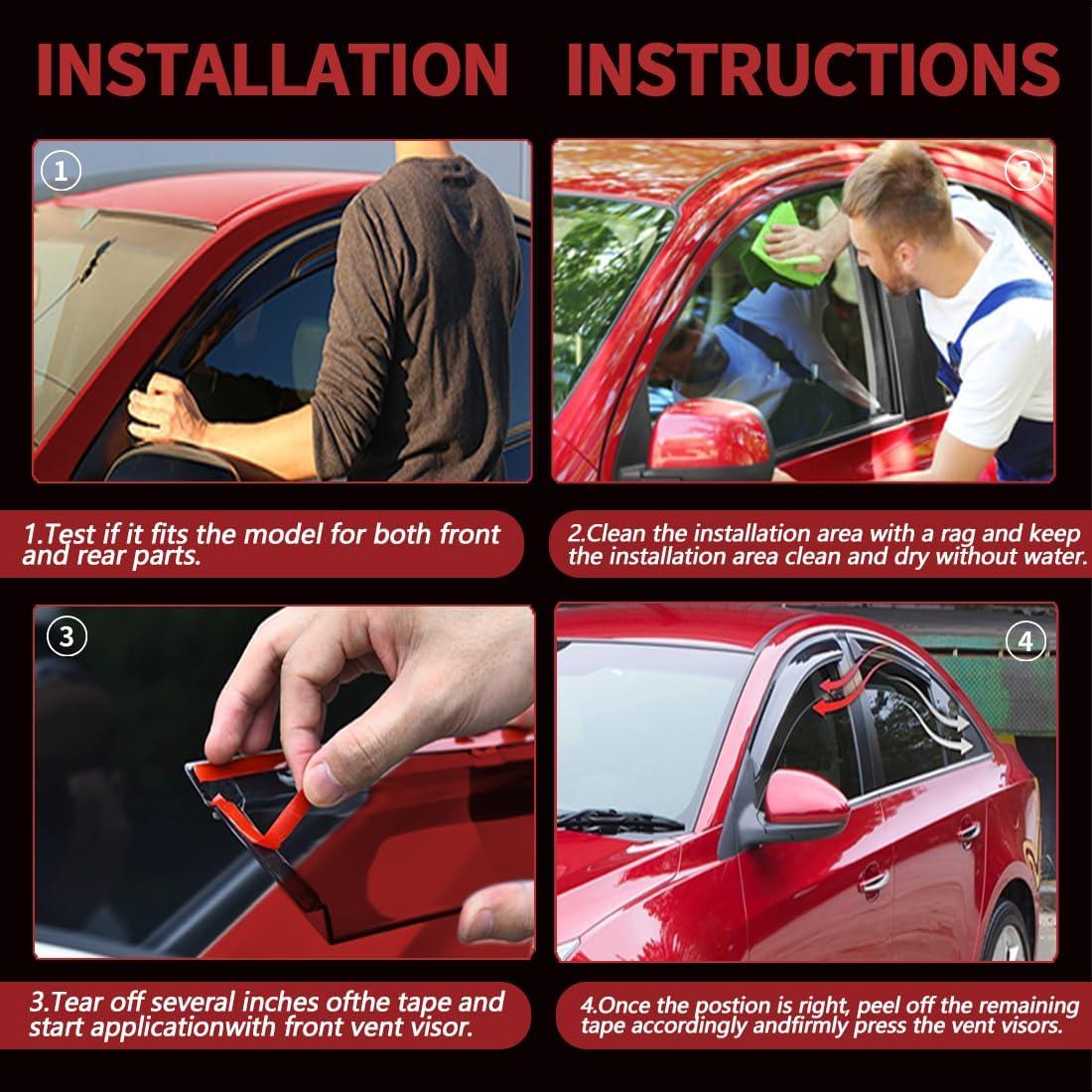 Viseras de Ventana ZYFZZDS para Chevy Cruze 2011-2015, 4pcs