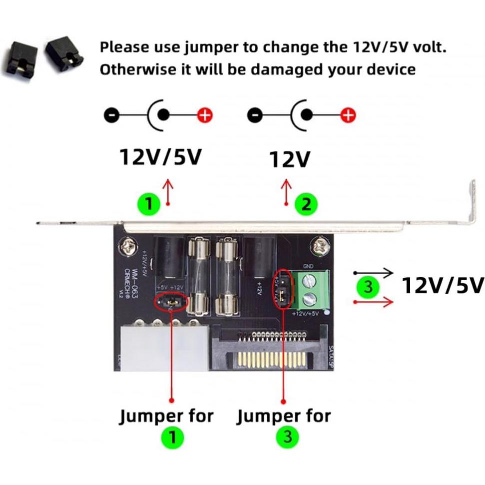 Sistema de Control de Energía 12V 5V CY con Tarjeta PCI-E