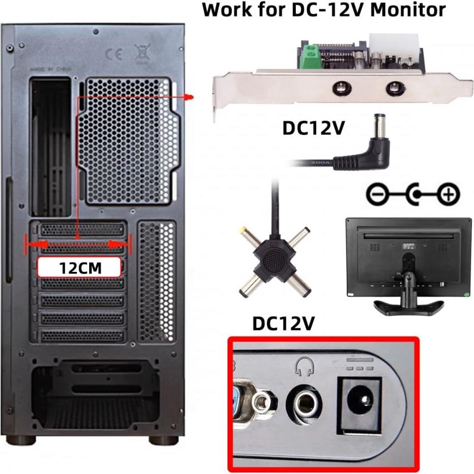 Sistema de Control de Energía 12V 5V CY con Tarjeta PCI-E