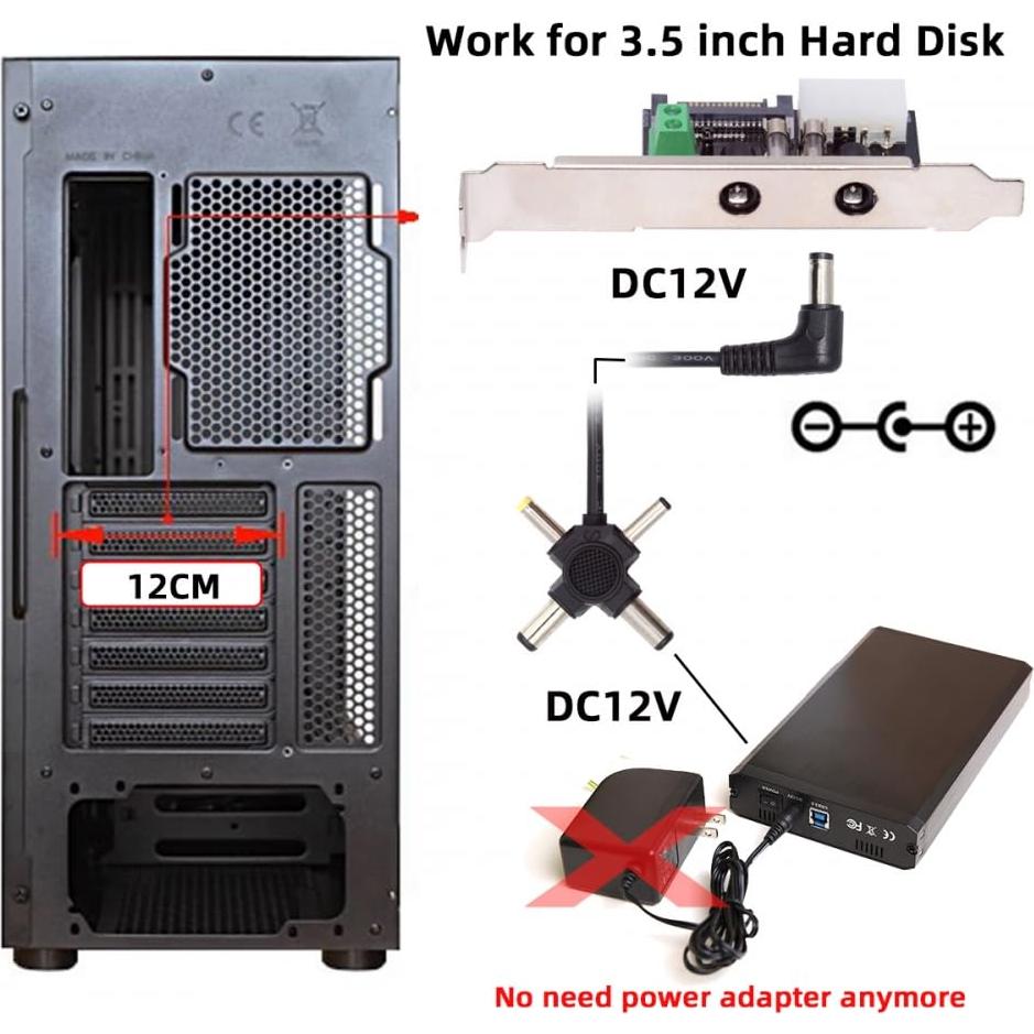 Sistema de Control de Energía 12V 5V CY con Tarjeta PCI-E