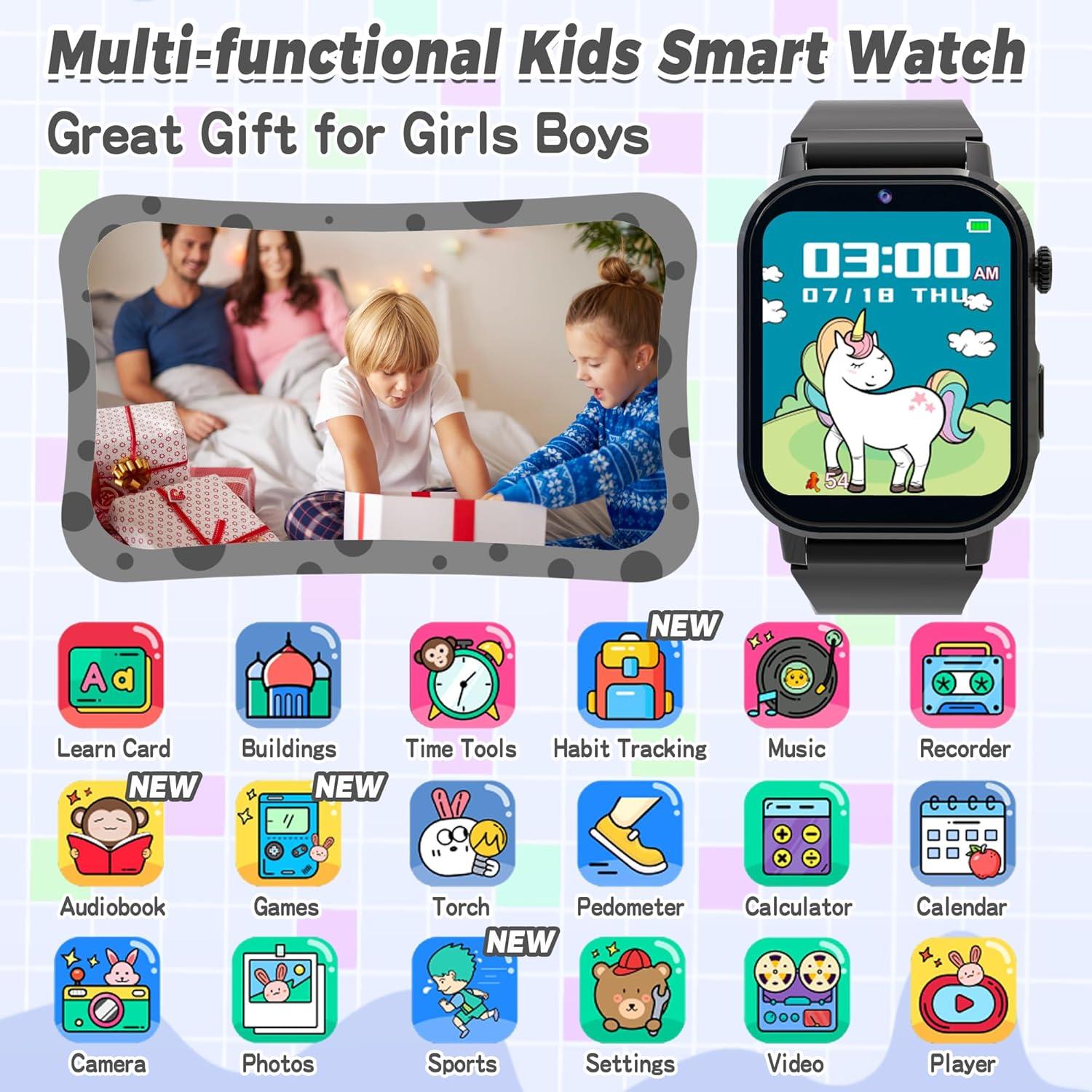 Reloj Inteligente para Niños Phyulls D12 con 32 Juegos y Cámara HD
