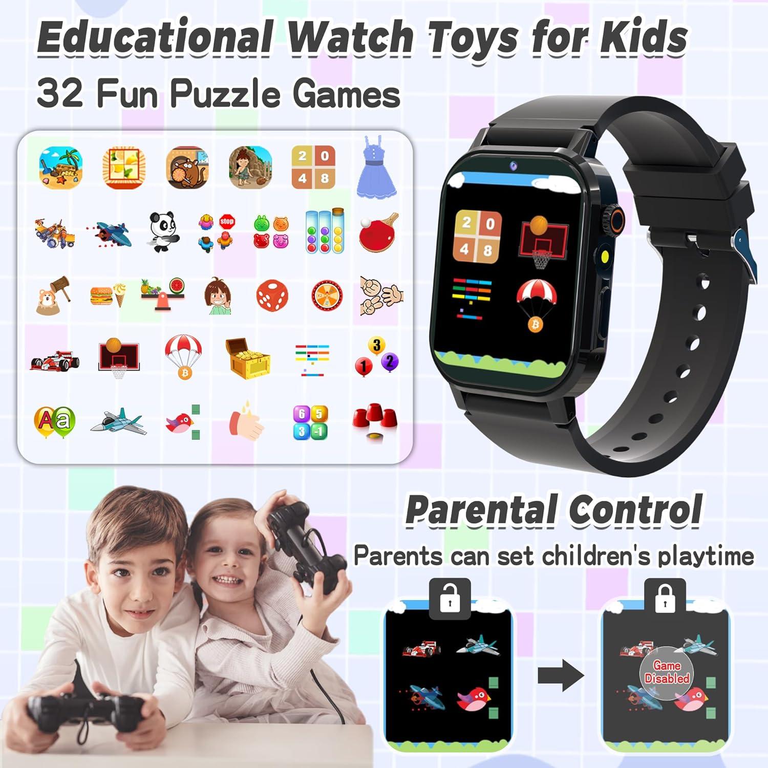 Reloj Inteligente para Niños Phyulls D12 con 32 Juegos y Cámara HD